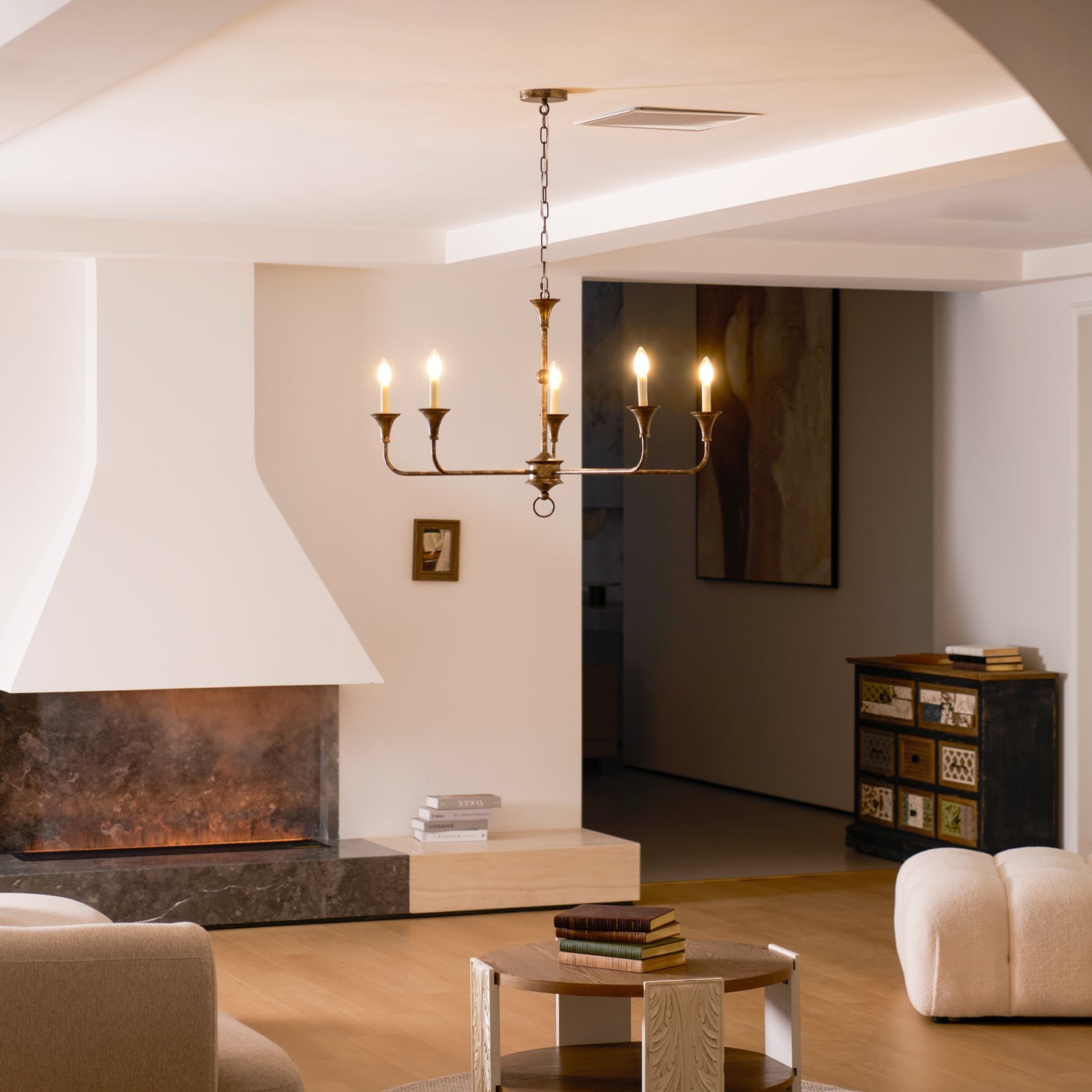 Lampe Bougie Lustre Laiton Métal Or Noir Blanc Nickel Salon Salle à Manger 5 6 Bras Suspension Vintage Lustre Bougies | Restfield