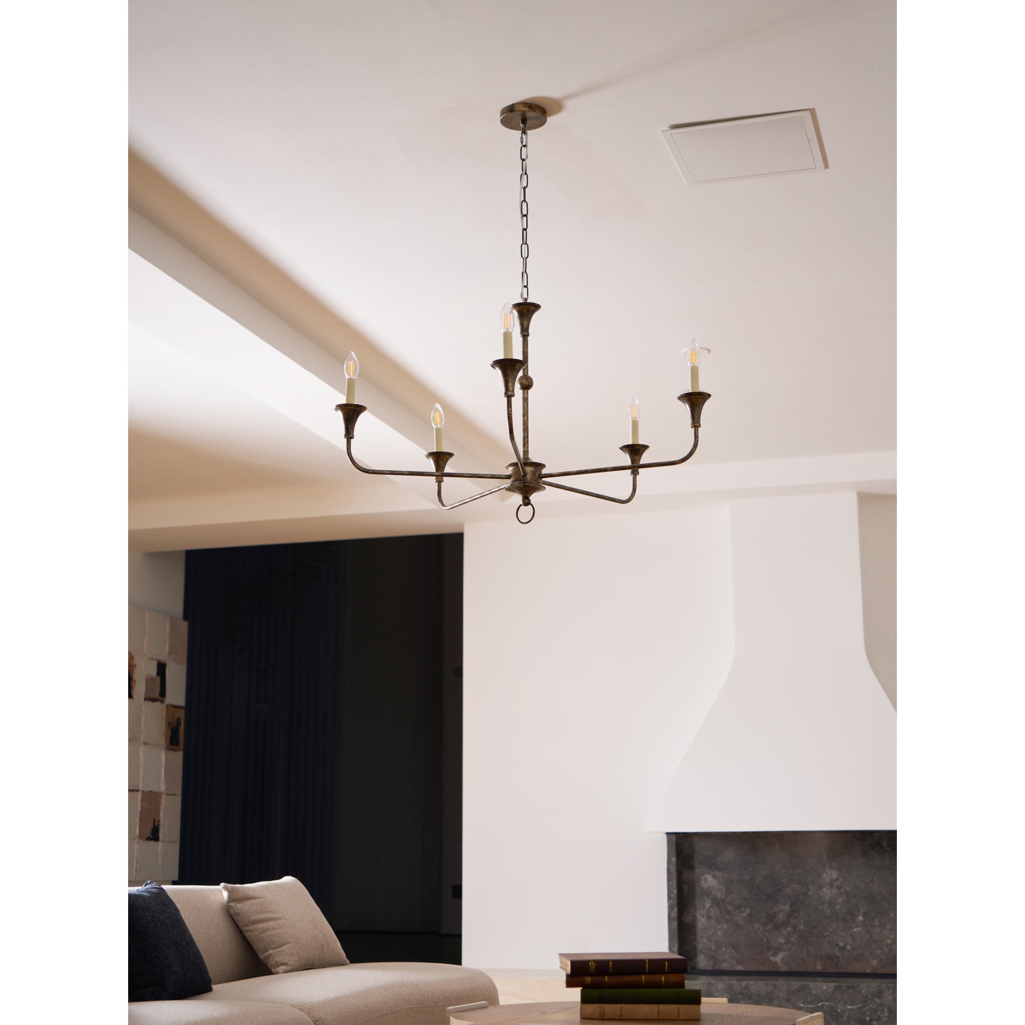 Lampe Bougie Lustre Laiton Métal Or Noir Blanc Nickel Salon Salle à Manger 5 6 Bras Suspension Vintage Lustre Bougies | Restfield