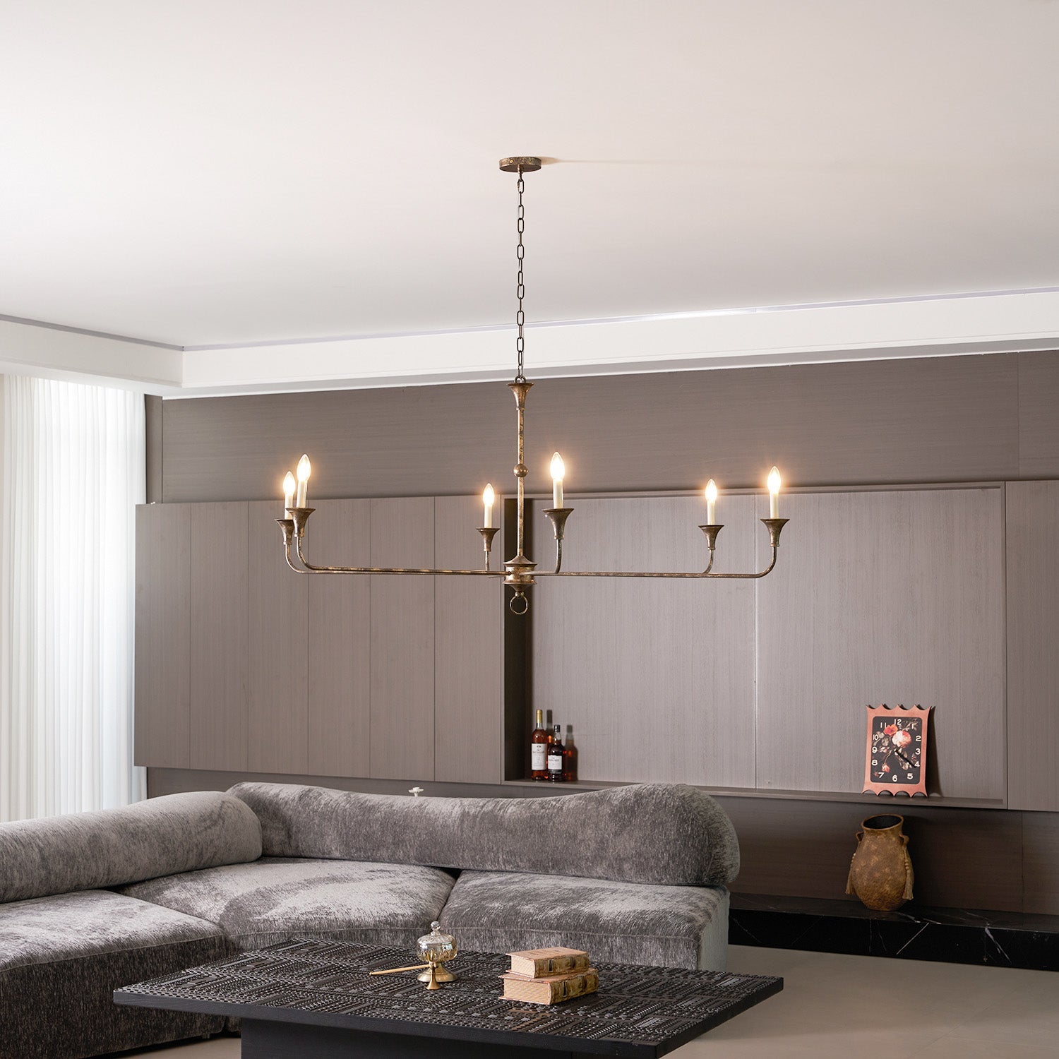 Lampe Bougie Lustre Laiton Métal Or Noir Blanc Nickel Salon Salle à Manger 5 6 Bras Suspension Vintage Lustre Bougies | Restfield