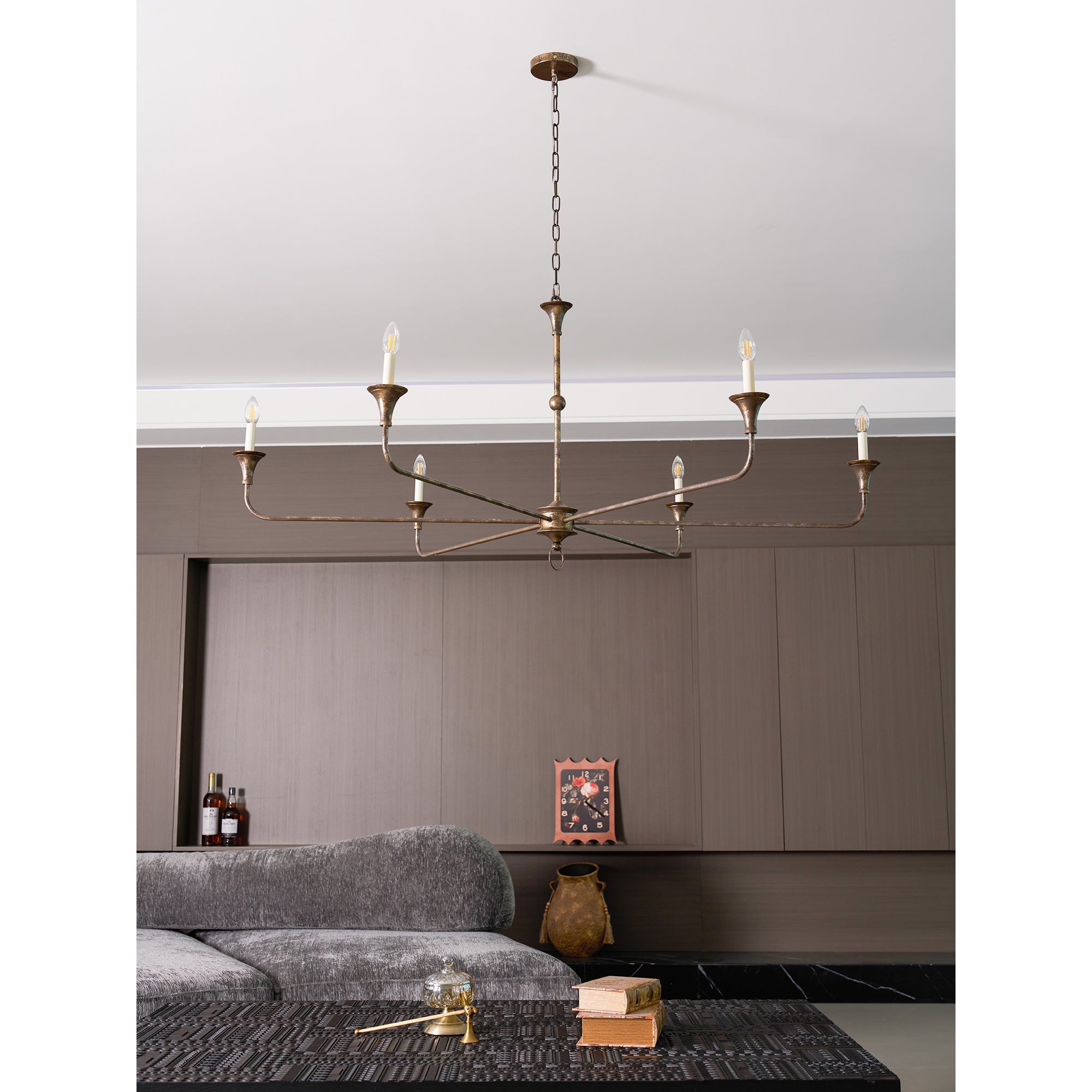 Lampe Bougie Lustre Laiton Métal Or Noir Blanc Nickel Salon Salle à Manger 5 6 Bras Suspension Vintage Lustre Bougies | Restfield