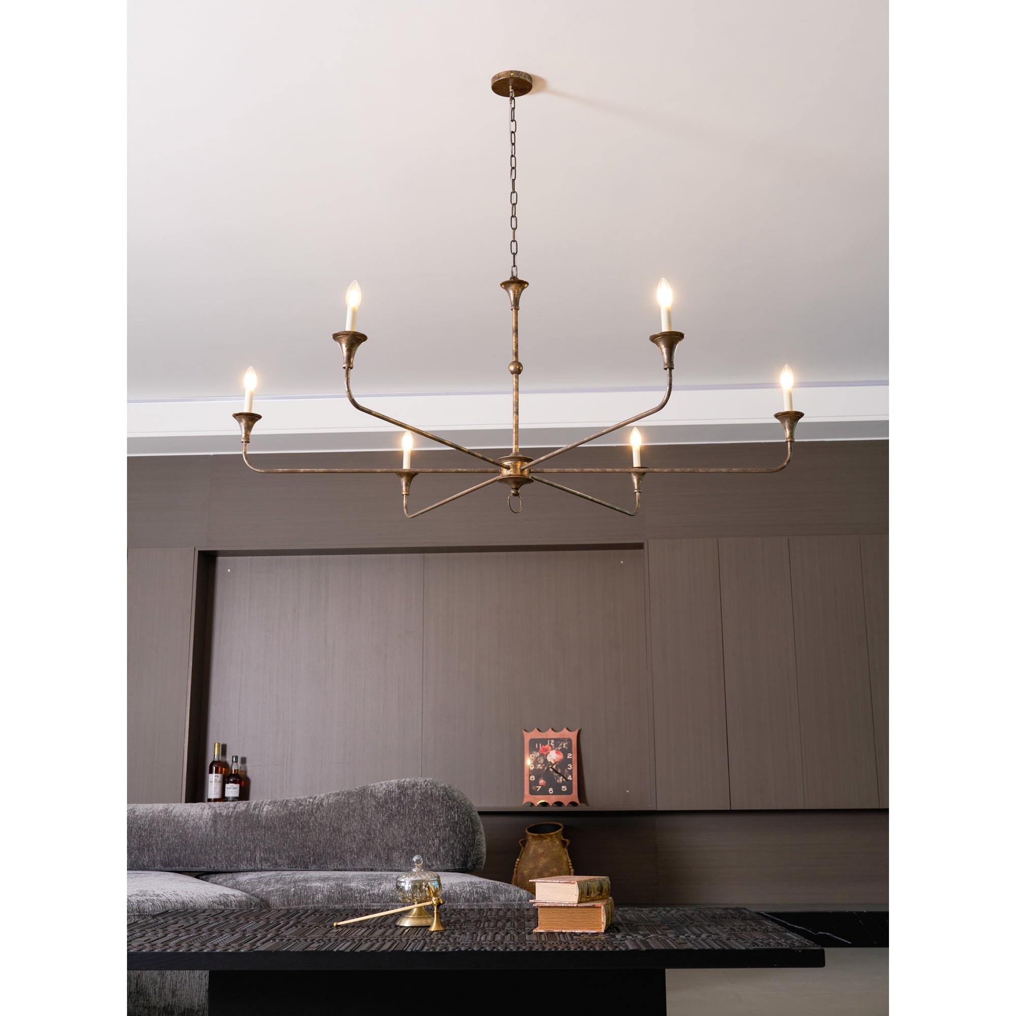 Lampe Bougie Lustre Laiton Métal Or Noir Blanc Nickel Salon Salle à Manger 5 6 Bras Suspension Vintage Lustre Bougies | Restfield