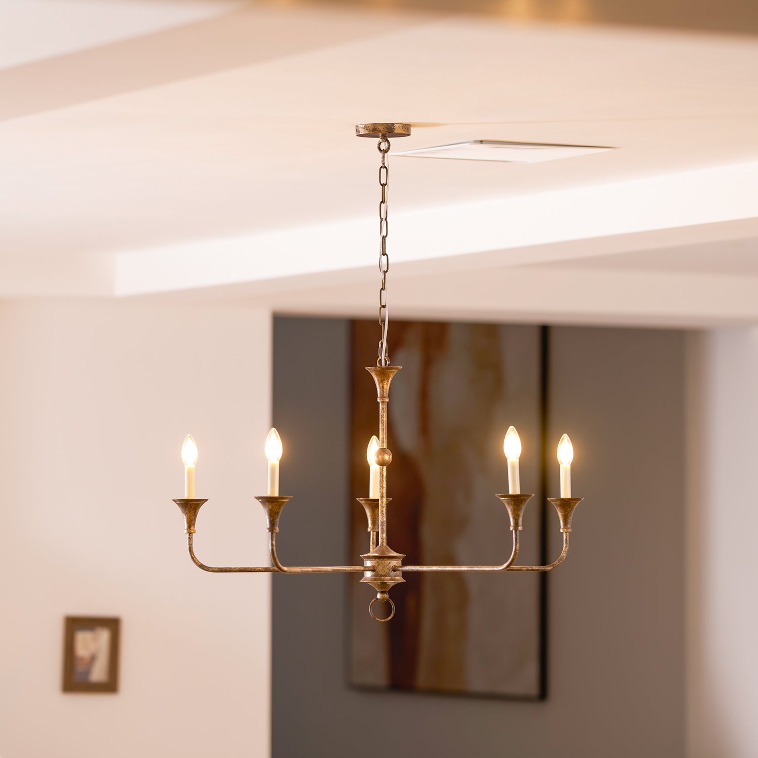 Lampe Bougie Lustre Laiton Métal Or Noir Blanc Nickel Salon Salle à Manger 5 6 Bras Suspension Vintage Lustre Bougies | Restfield
