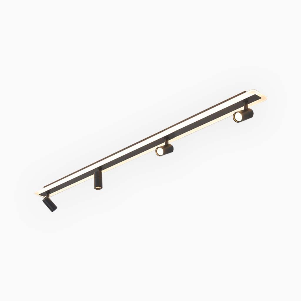Spot de plafond sur rail linéaire, LED réglable, noir et doré, 3 modes d’éclairage, éclairage moderne sur rail pour salon | Sansoti