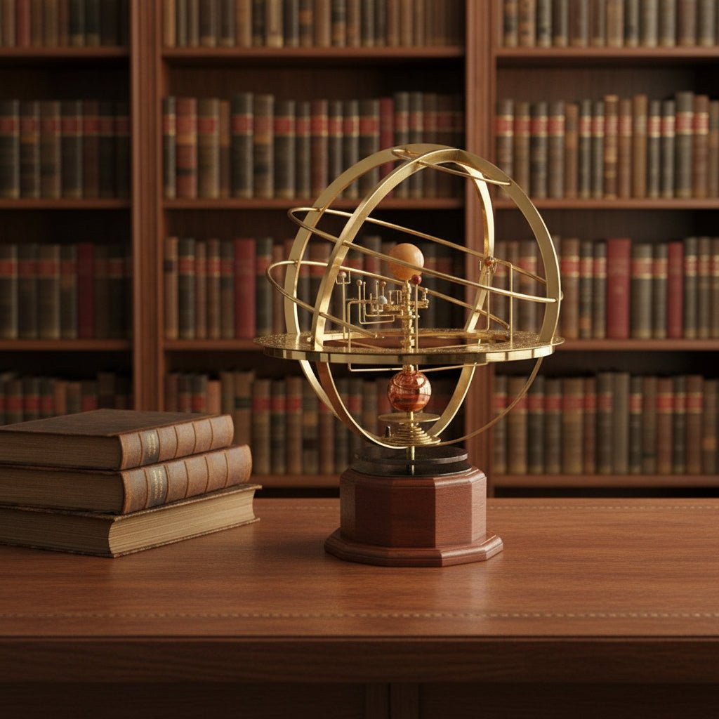 Mechanisch Planetarium Zonnestelsel Messing Bureau Model Handmatige Rotatie Educatief Decoratief Astronomie | Sansoti