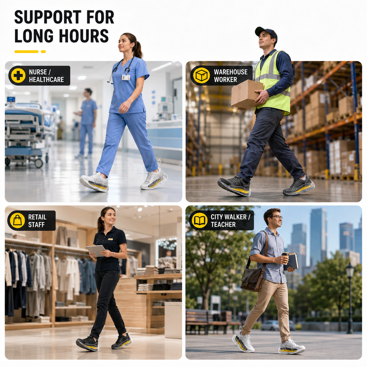 Sport Insoles with Four-Layer Contoured Cushioning for Optimal Walking Comfort Shock Absorption and Foot Support | Sansoti