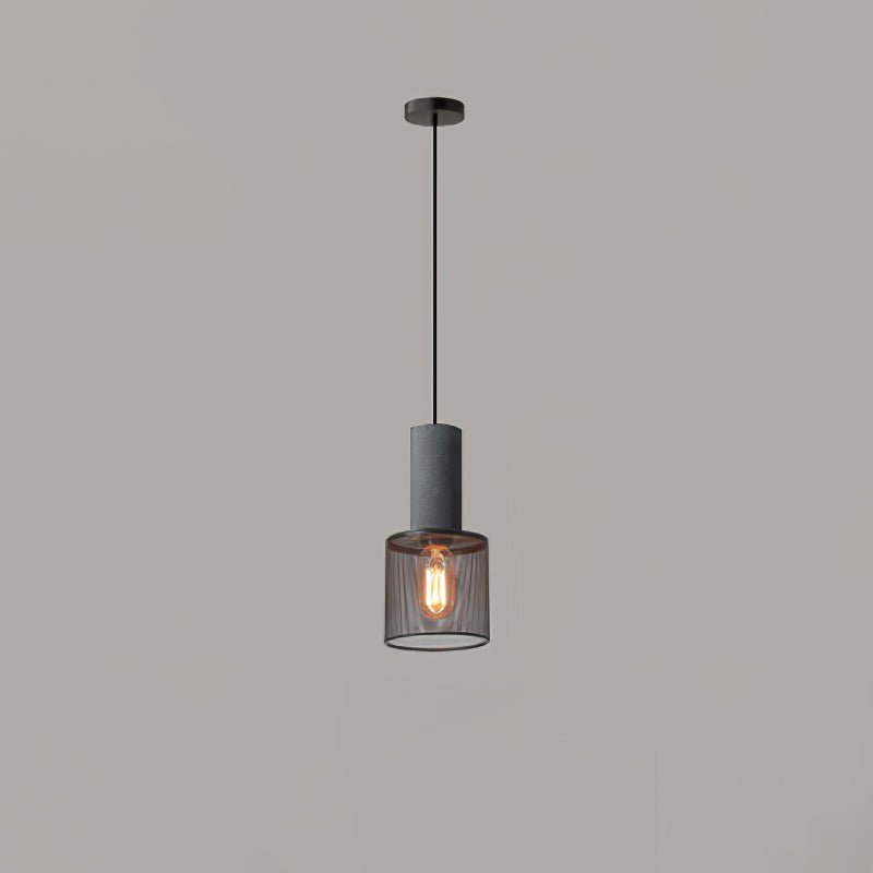 Industriële Hanglamp met Cement & Zwart Mesh — 6 Vormen | Sansoti