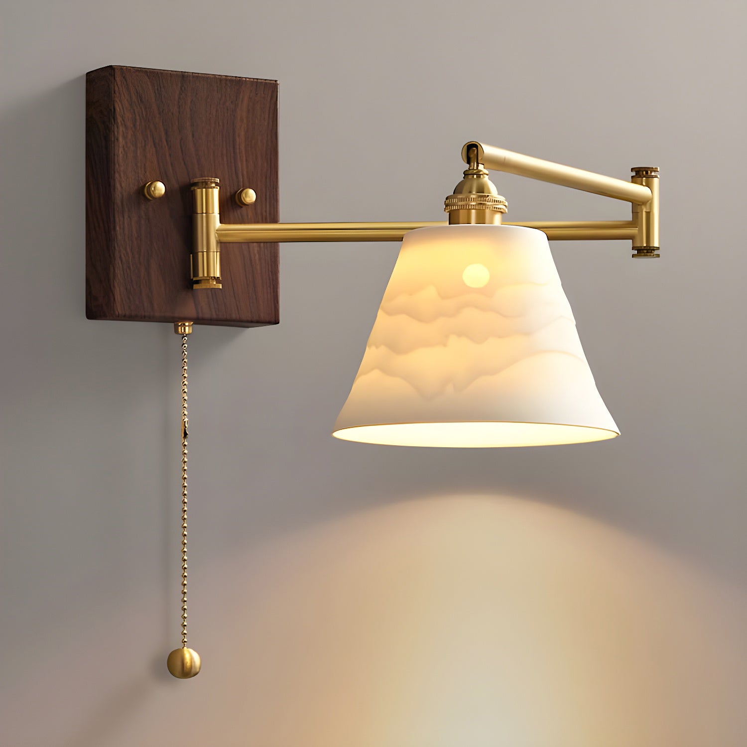 Keramische Wandlamp Geometrisch Design – 5 Modellen Messing & Walnoot | Sansoti