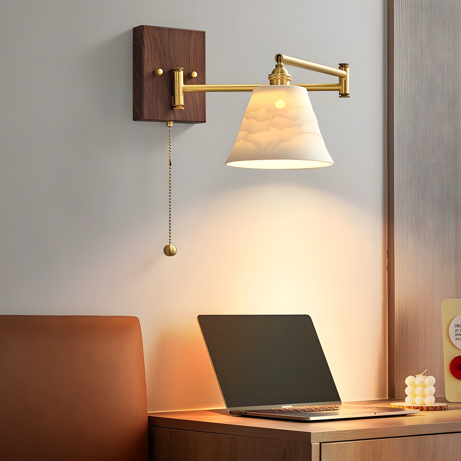 Keramische Wandlamp Geometrisch Design – 5 Modellen Messing & Walnoot | Sansoti
