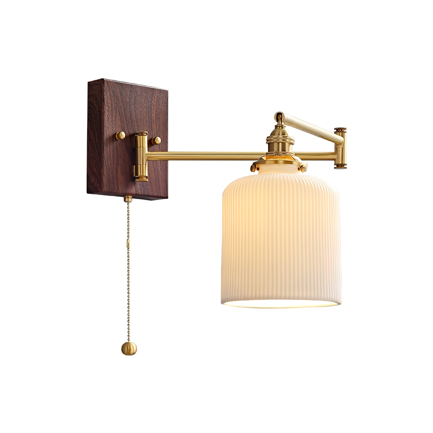 Keramische Wandlamp Geometrisch Design – 5 Modellen Messing & Walnoot | Sansoti