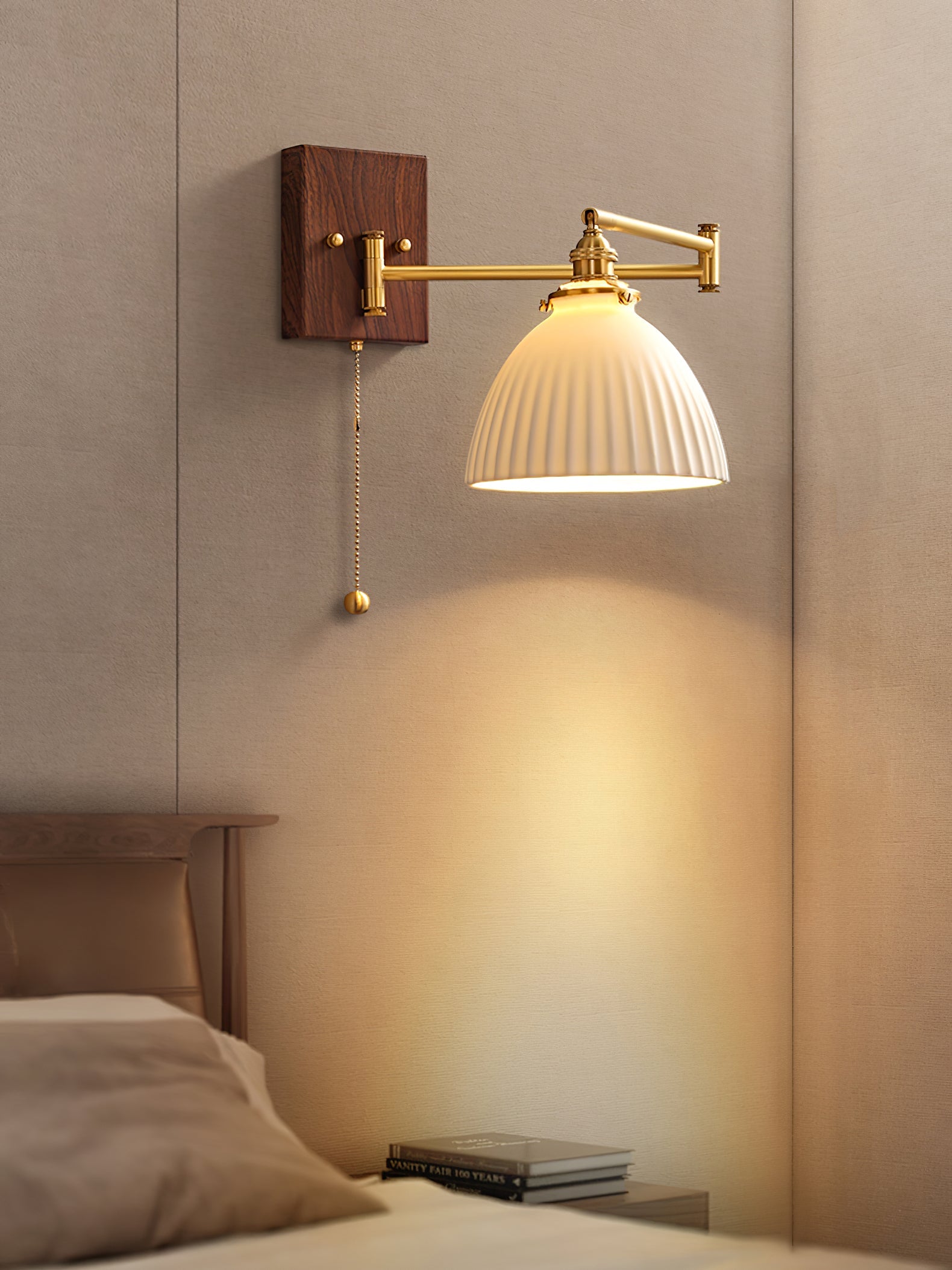 Keramische Wandlamp Geometrisch Design – 5 Modellen Messing & Walnoot | Sansoti
