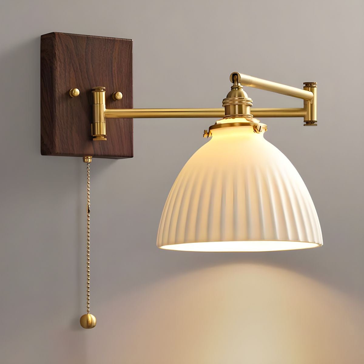 Keramische Wandlamp Geometrisch Design – 5 Modellen Messing & Walnoot | Sansoti