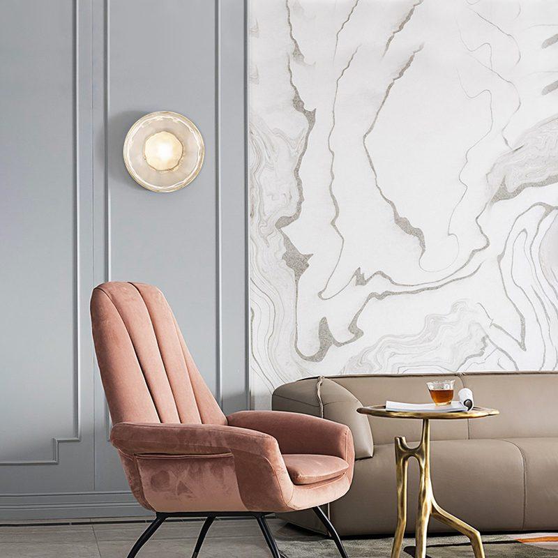 Wandlamp Glas Rond Scandinavisch LED 5W Zwart Goud 20cm Design | Sansoti