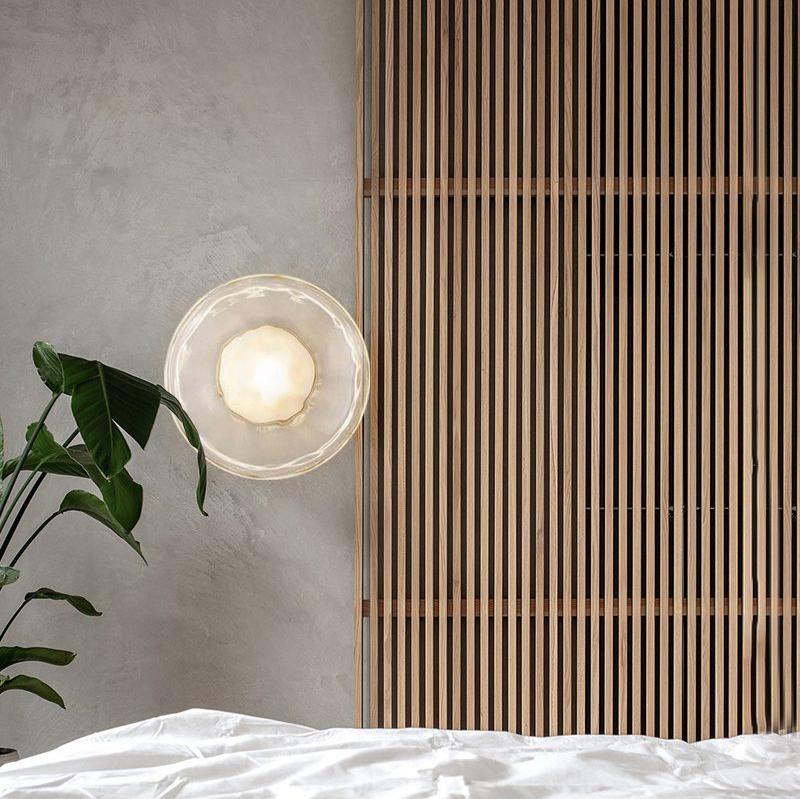 Wandlamp Glas Rond Scandinavisch LED 5W Zwart Goud 20cm Design | Sansoti