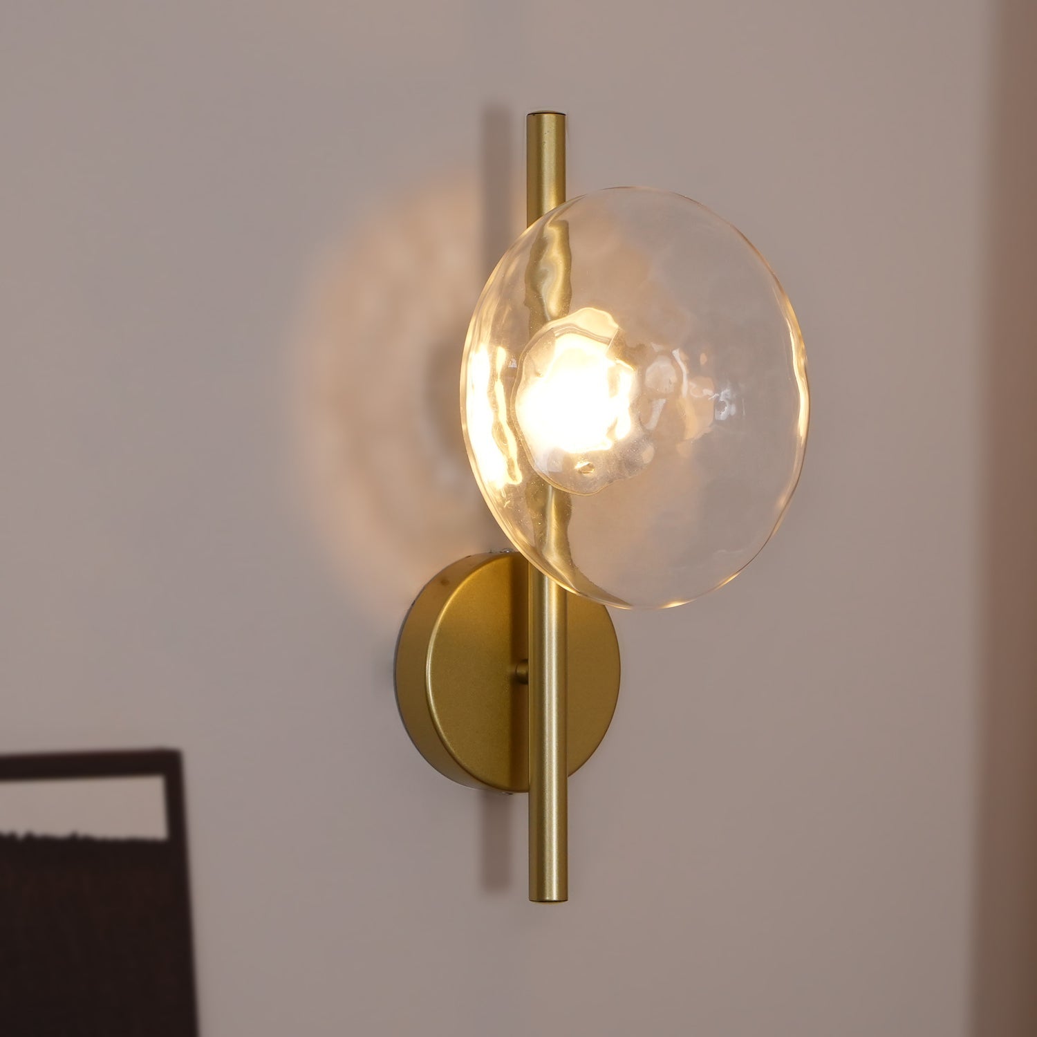 Wandlamp Glas Rond Scandinavisch LED 5W Zwart Goud 20cm Design | Sansoti