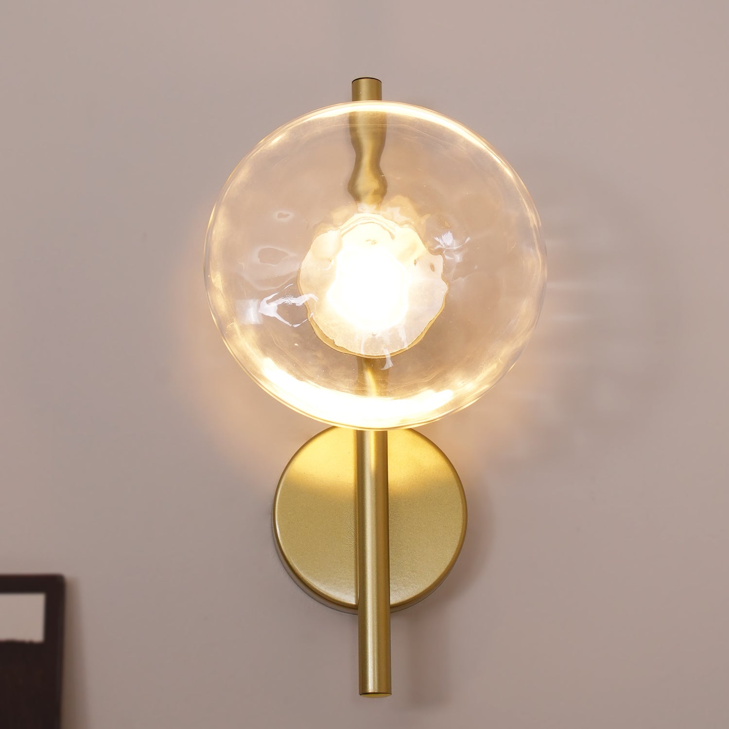 Wandlamp Glas Rond Scandinavisch LED 5W Zwart Goud 20cm Design | Sansoti