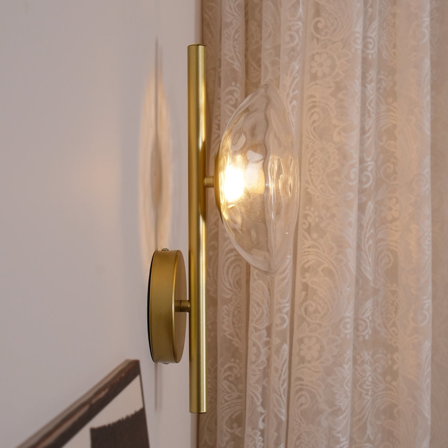 Wandlamp Glas Rond Scandinavisch LED 5W Zwart Goud 20cm Design | Sansoti