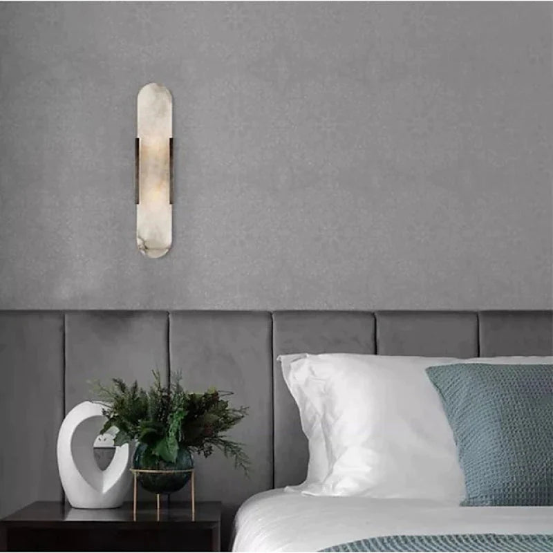 LED Wandlamp Metaal Dolomiet Kristal Slaapkamer Eetkamer Modern Leeslamp Zwart Goud Elegant Design Sfeerverlichting | Sansoti