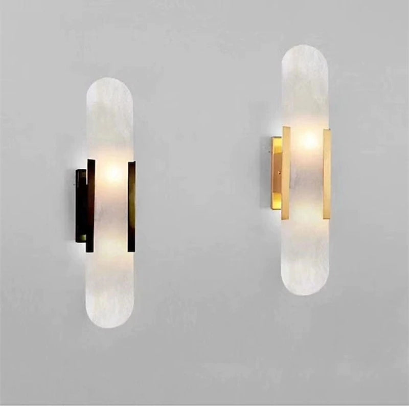 LED Wandlamp Metaal Dolomiet Kristal Slaapkamer Eetkamer Modern Leeslamp Zwart Goud Elegant Design Sfeerverlichting | Sansoti