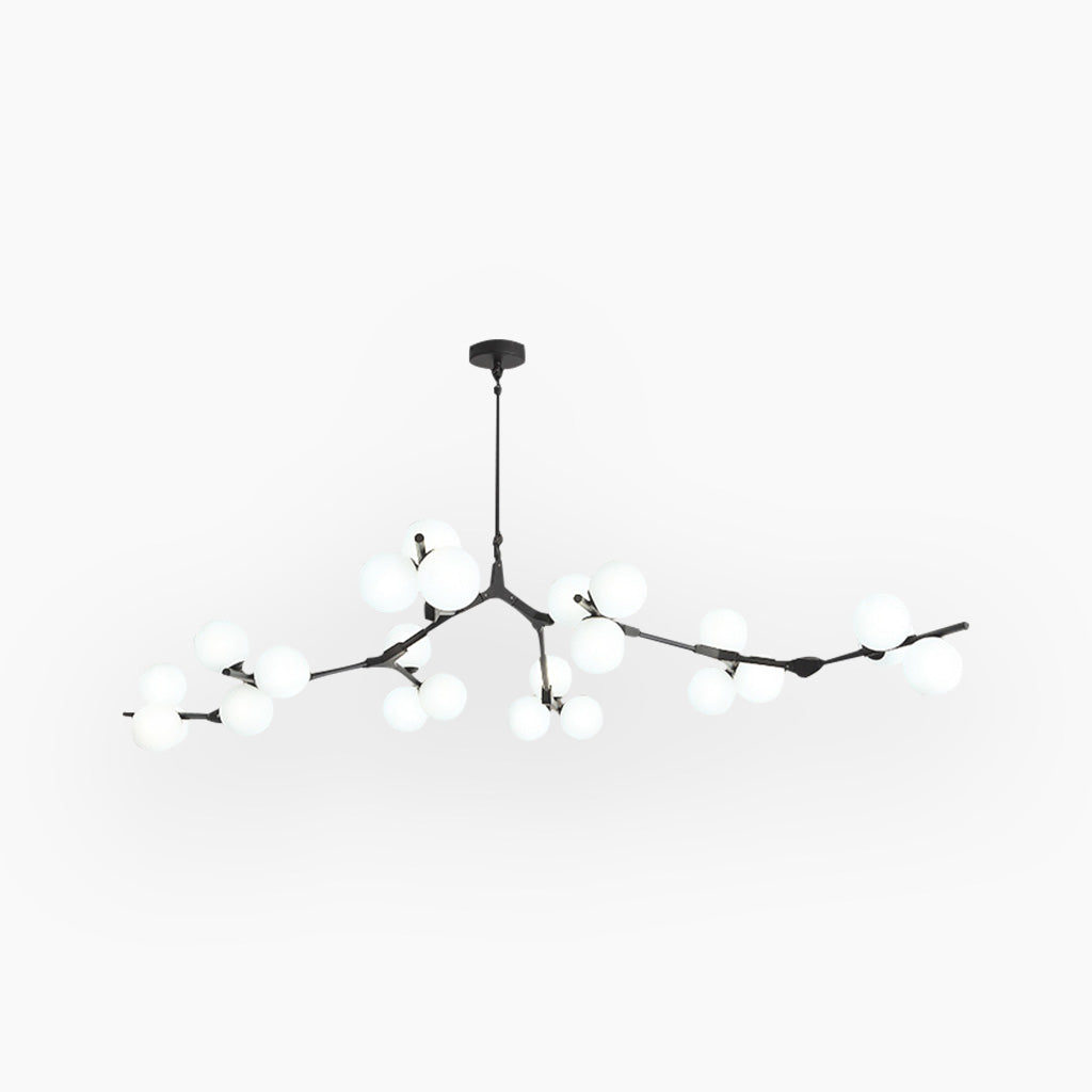 Chandelier Glass Globes Branched Arms Metal 12-24 Lights Modern Design Living Room Dining Room Hallway | Sansoti