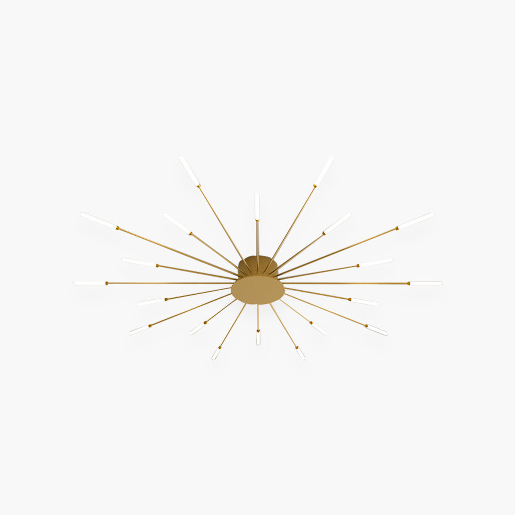 LED Chandelier Ceiling Light Unique Starburst Sputnik, Black/Gold