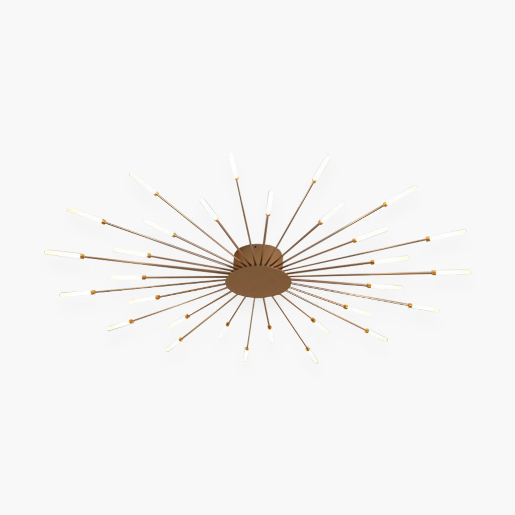LED Chandelier Ceiling Light Unique Starburst Sputnik, Black/Gold