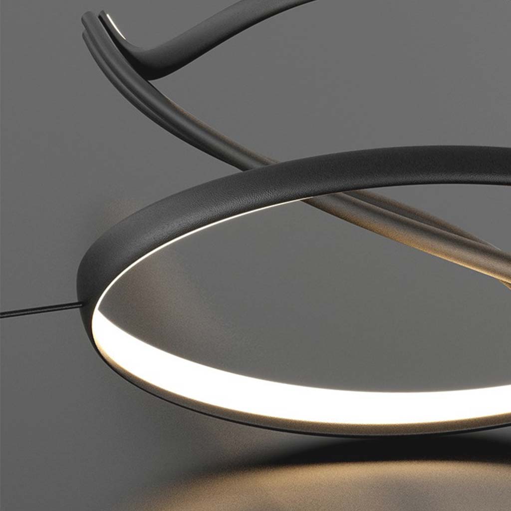 LED-Hängeleuchte in Wellenform Dimmbarer Kronleuchter Schwarz Weiß Wohnzimmer Esszimmer Modernes Design 120-140cm Stimmungsbeleuchtung | Sansoti