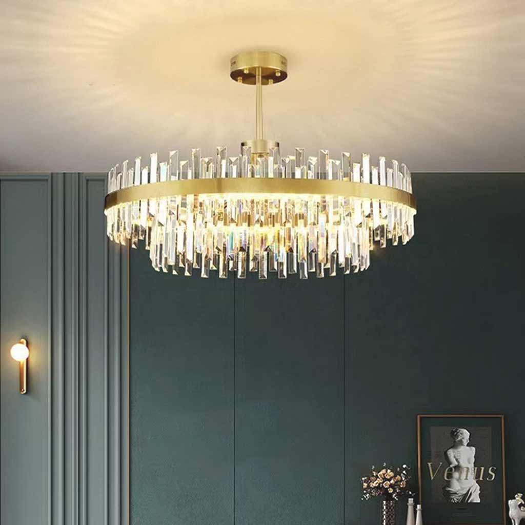 Kristallen Kroonluchter LED Goud Rond Ovaal Instelbare Lichtkleur Eetkamer Woonkamer Luxe Modern Design | Sansoti
