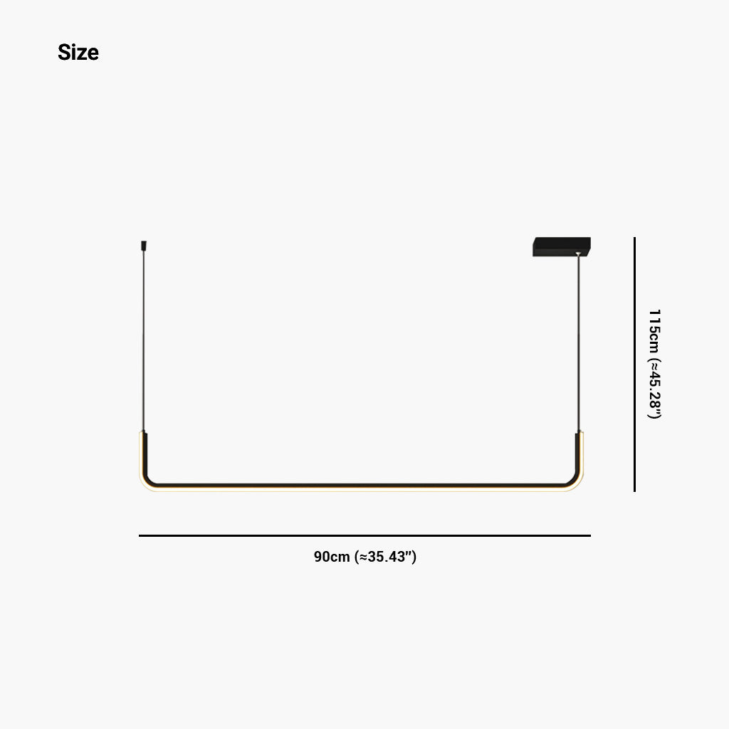 Lineare LED-Pendelleuchte Metall Gold Schwarz Dimmbar Verstellbar 3 Lichtfarben Modern Esszimmer-Deckenleuchte | Sansoti