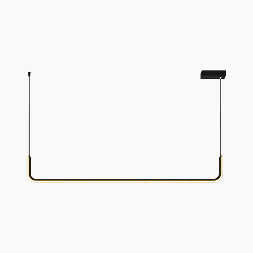 Lineare LED-Pendelleuchte Metall Gold Schwarz Dimmbar Verstellbar 3 Lichtfarben Modern Esszimmer-Deckenleuchte | Sansoti