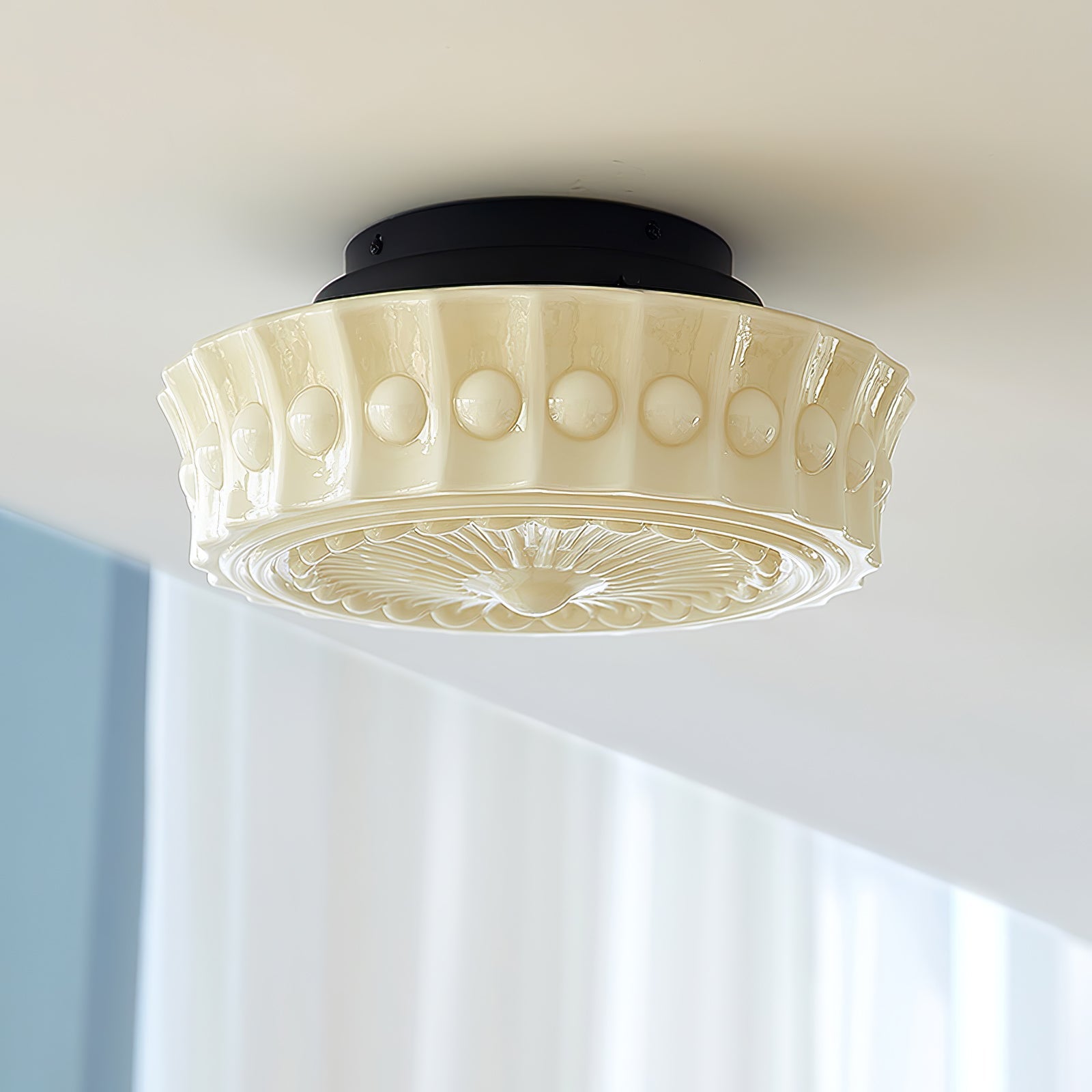 Plafondlamp Metalen Frame Glazen Kap Ø36-45cm Klassiek Industrieel Design voor Woonkamer Eetkamer Hal E26 E27 3-4 Lichtpunten Wandmontage Hardwired Plafondverlichting Modern Chique | Sansoti