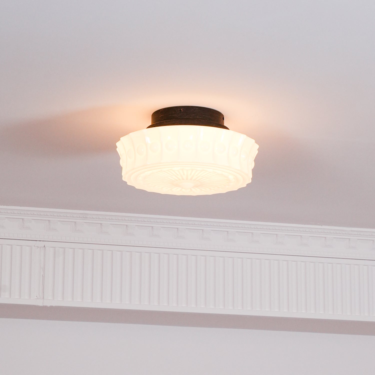Plafondlamp Metalen Frame Glazen Kap Ø36-45cm Klassiek Industrieel Design voor Woonkamer Eetkamer Hal E26 E27 3-4 Lichtpunten Wandmontage Hardwired Plafondverlichting Modern Chique | Sansoti