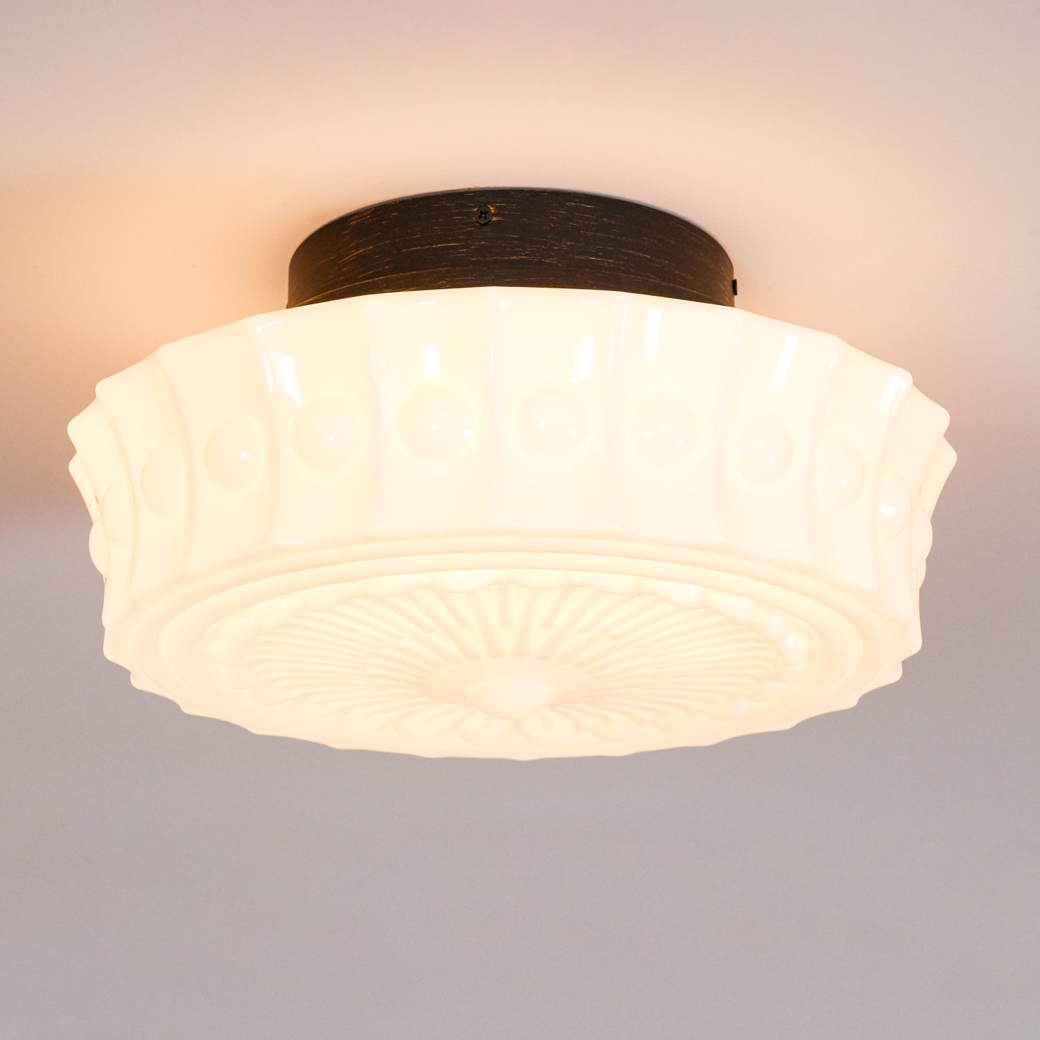 Plafondlamp Metalen Frame Glazen Kap Ø36-45cm Klassiek Industrieel Design voor Woonkamer Eetkamer Hal E26 E27 3-4 Lichtpunten Wandmontage Hardwired Plafondverlichting Modern Chique | Sansoti