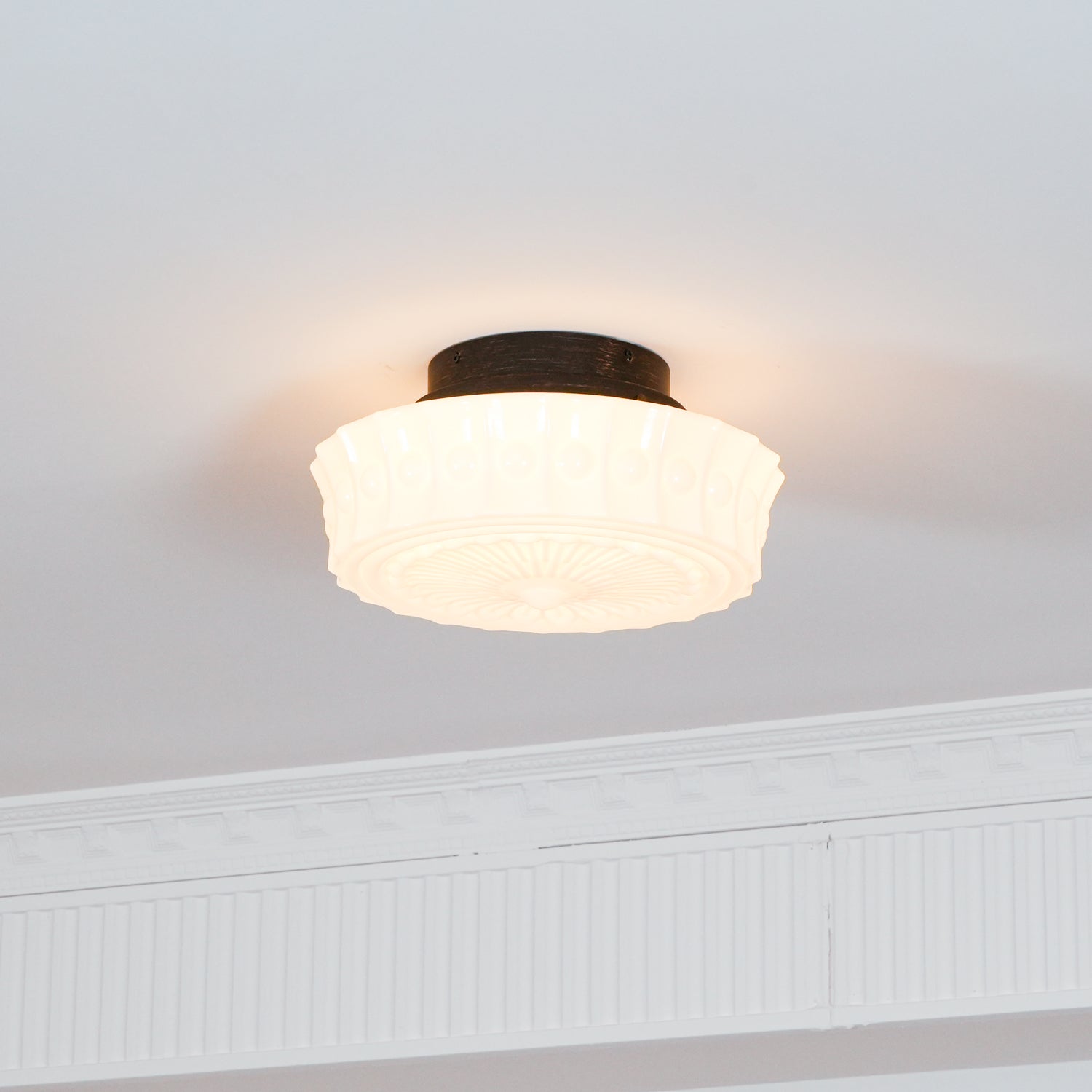 Plafondlamp Metalen Frame Glazen Kap Ø36-45cm Klassiek Industrieel Design voor Woonkamer Eetkamer Hal E26 E27 3-4 Lichtpunten Wandmontage Hardwired Plafondverlichting Modern Chique | Sansoti