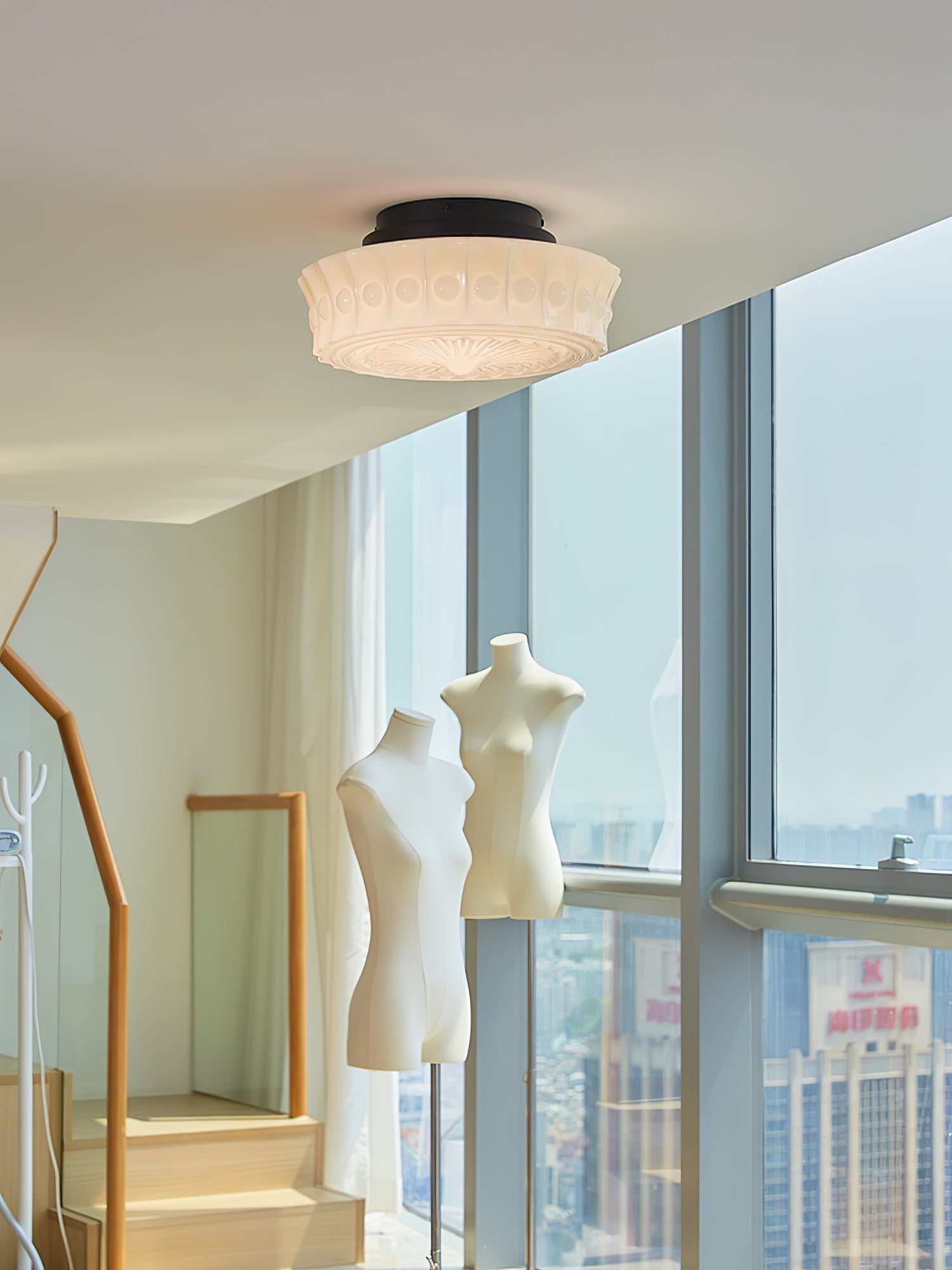 Plafondlamp Metalen Frame Glazen Kap Ø36-45cm Klassiek Industrieel Design voor Woonkamer Eetkamer Hal E26 E27 3-4 Lichtpunten Wandmontage Hardwired Plafondverlichting Modern Chique | Sansoti
