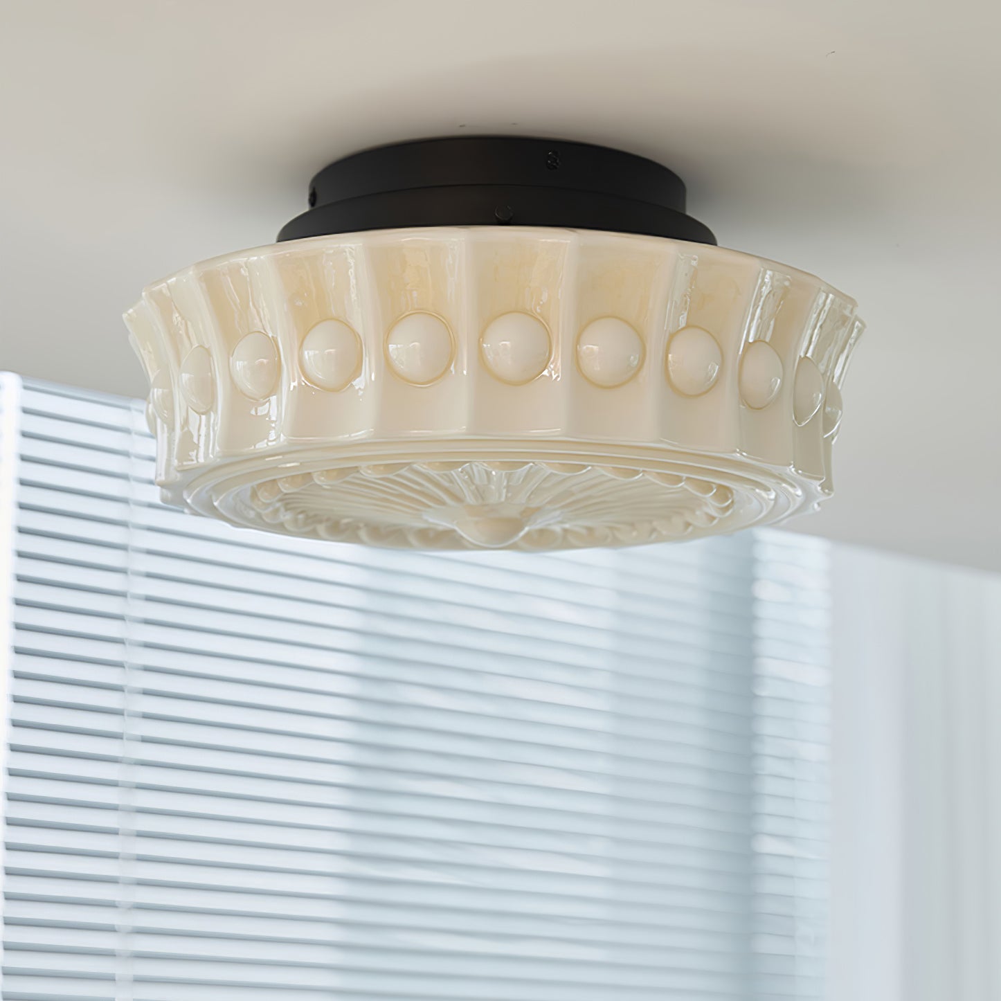 Plafondlamp Metalen Frame Glazen Kap Ø36-45cm Klassiek Industrieel Design voor Woonkamer Eetkamer Hal E26 E27 3-4 Lichtpunten Wandmontage Hardwired Plafondverlichting Modern Chique | Sansoti