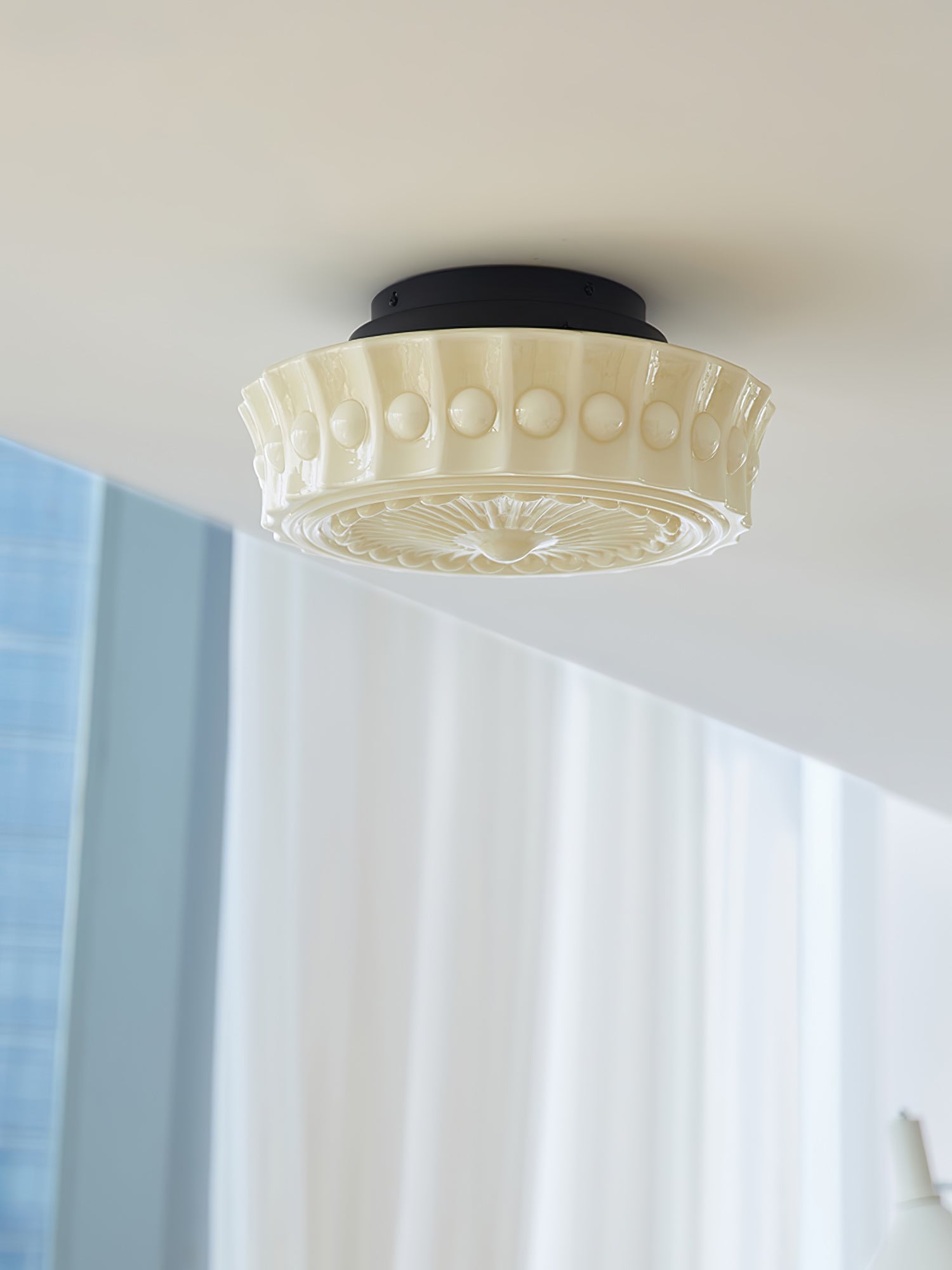 Plafondlamp Metalen Frame Glazen Kap Ø36-45cm Klassiek Industrieel Design voor Woonkamer Eetkamer Hal E26 E27 3-4 Lichtpunten Wandmontage Hardwired Plafondverlichting Modern Chique | Sansoti