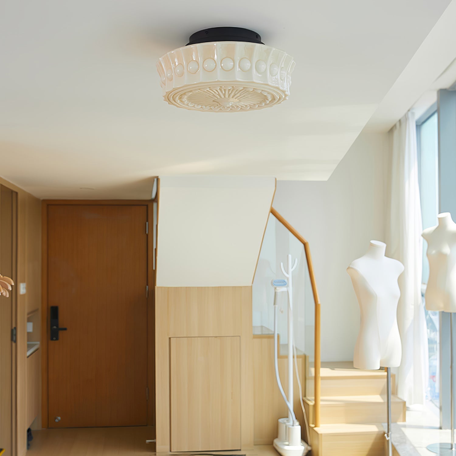 Plafondlamp Metalen Frame Glazen Kap Ø36-45cm Klassiek Industrieel Design voor Woonkamer Eetkamer Hal E26 E27 3-4 Lichtpunten Wandmontage Hardwired Plafondverlichting Modern Chique | Sansoti