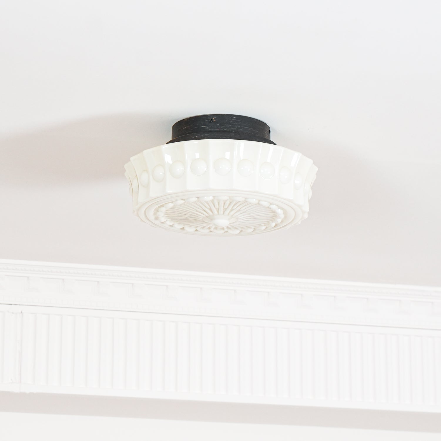 Plafondlamp Metalen Frame Glazen Kap Ø36-45cm Klassiek Industrieel Design voor Woonkamer Eetkamer Hal E26 E27 3-4 Lichtpunten Wandmontage Hardwired Plafondverlichting Modern Chique | Sansoti