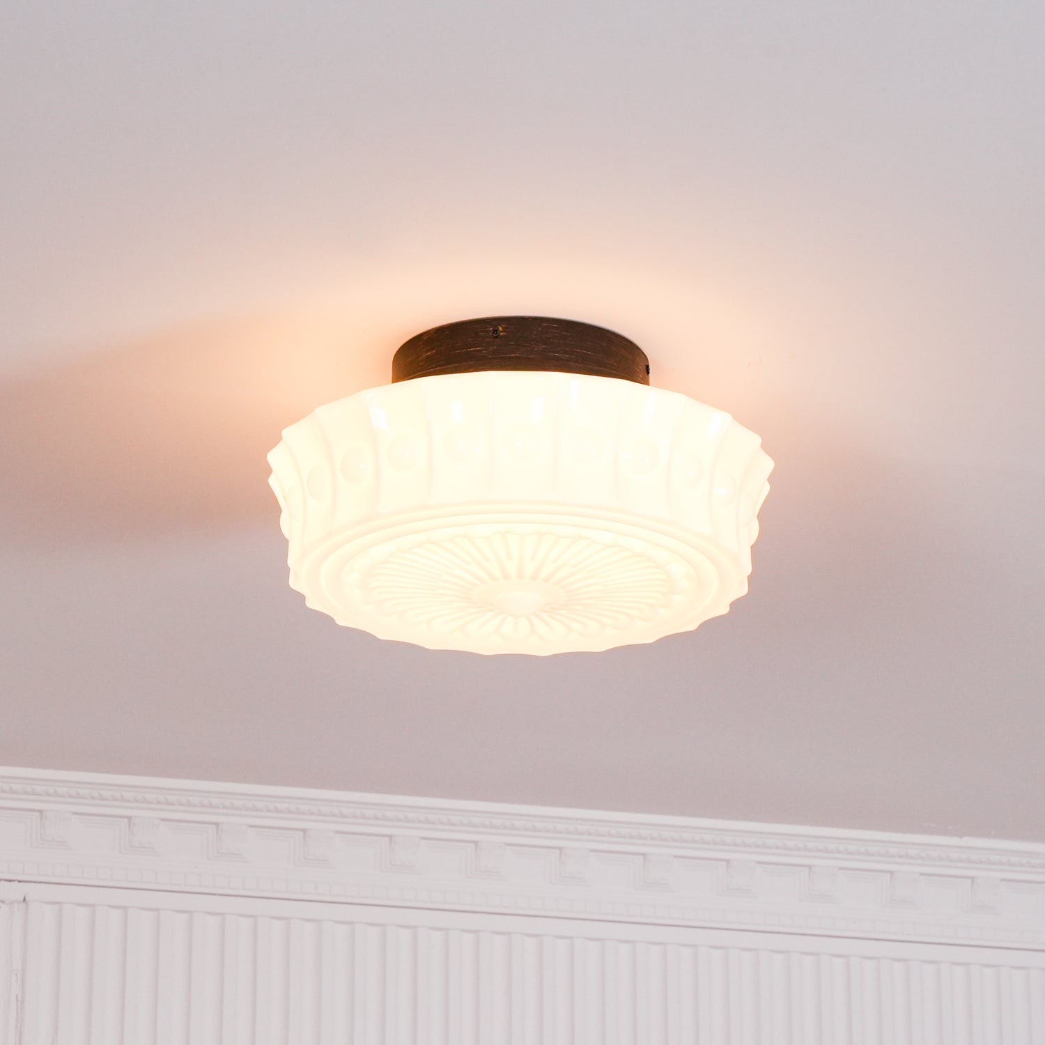 Plafondlamp Metalen Frame Glazen Kap Ø36-45cm Klassiek Industrieel Design voor Woonkamer Eetkamer Hal E26 E27 3-4 Lichtpunten Wandmontage Hardwired Plafondverlichting Modern Chique | Sansoti