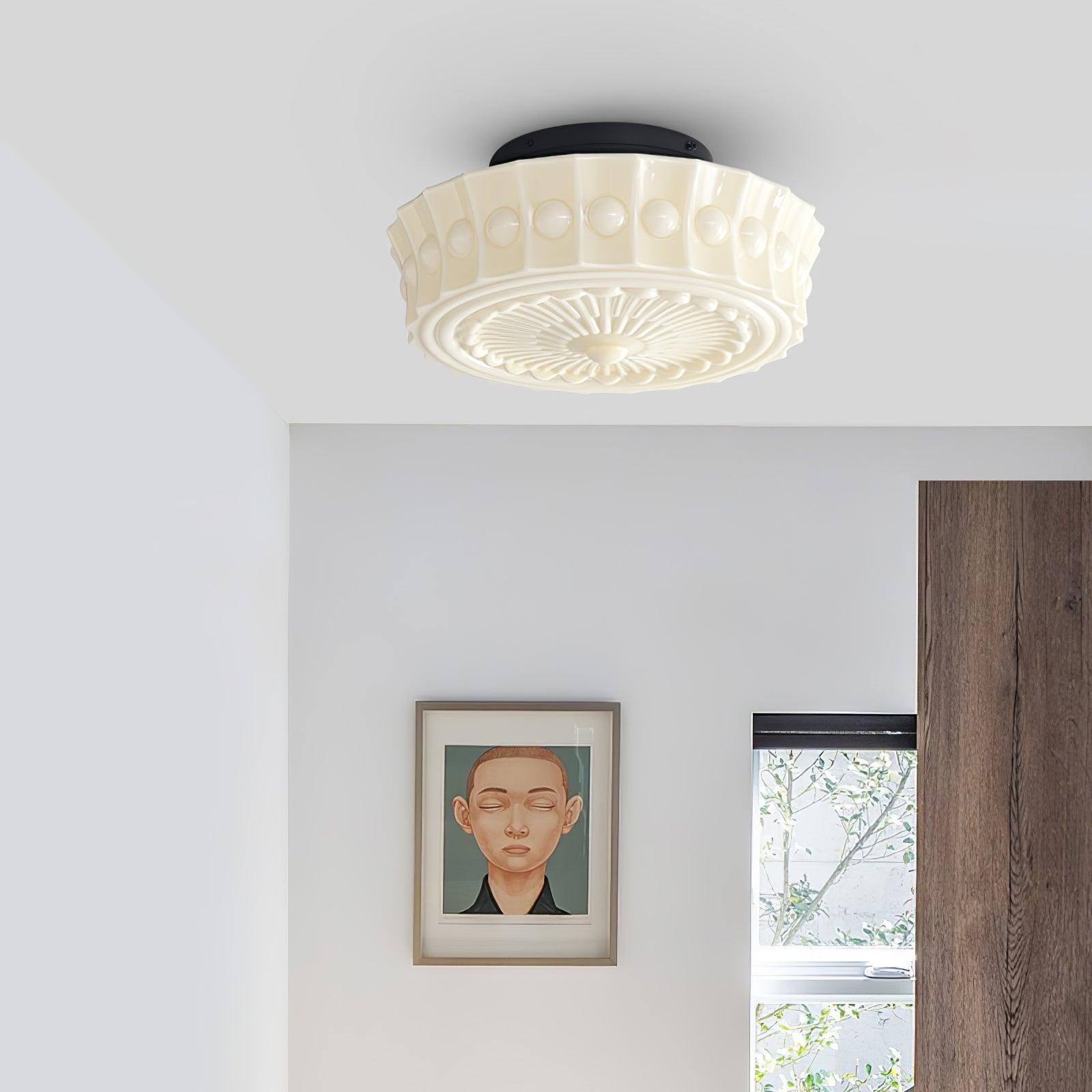Plafondlamp Metalen Frame Glazen Kap Ø36-45cm Klassiek Industrieel Design voor Woonkamer Eetkamer Hal E26 E27 3-4 Lichtpunten Wandmontage Hardwired Plafondverlichting Modern Chique | Sansoti