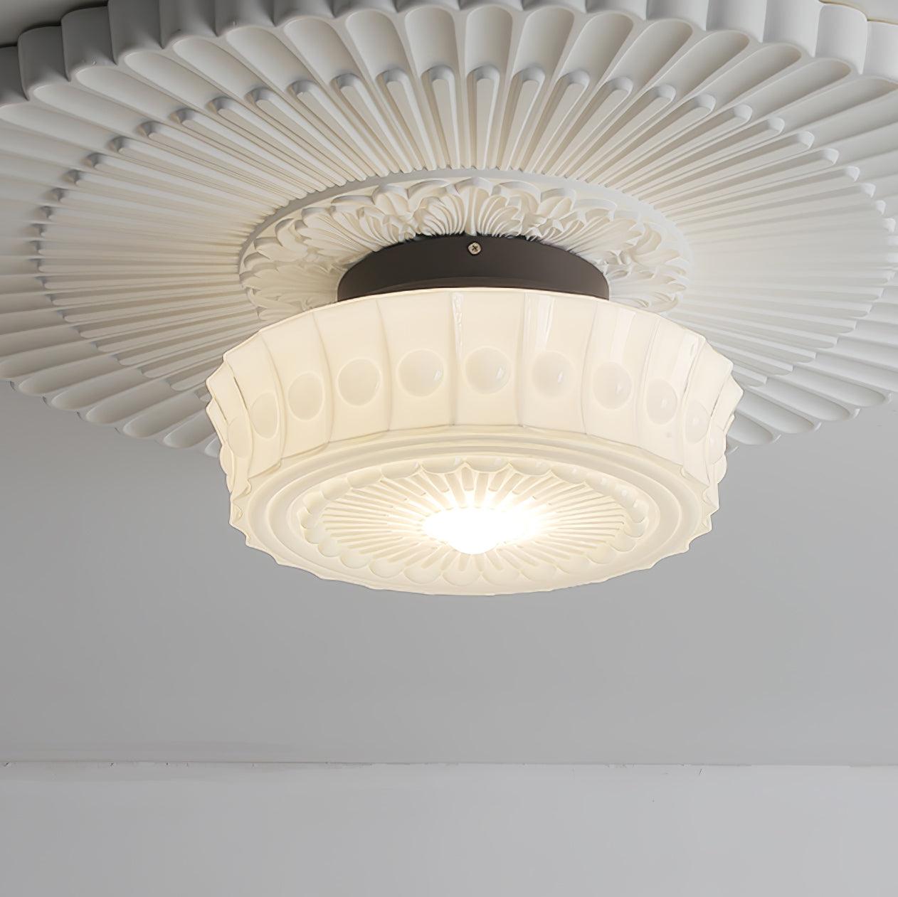 Plafondlamp Metalen Frame Glazen Kap Ø36-45cm Klassiek Industrieel Design voor Woonkamer Eetkamer Hal E26 E27 3-4 Lichtpunten Wandmontage Hardwired Plafondverlichting Modern Chique | Sansoti