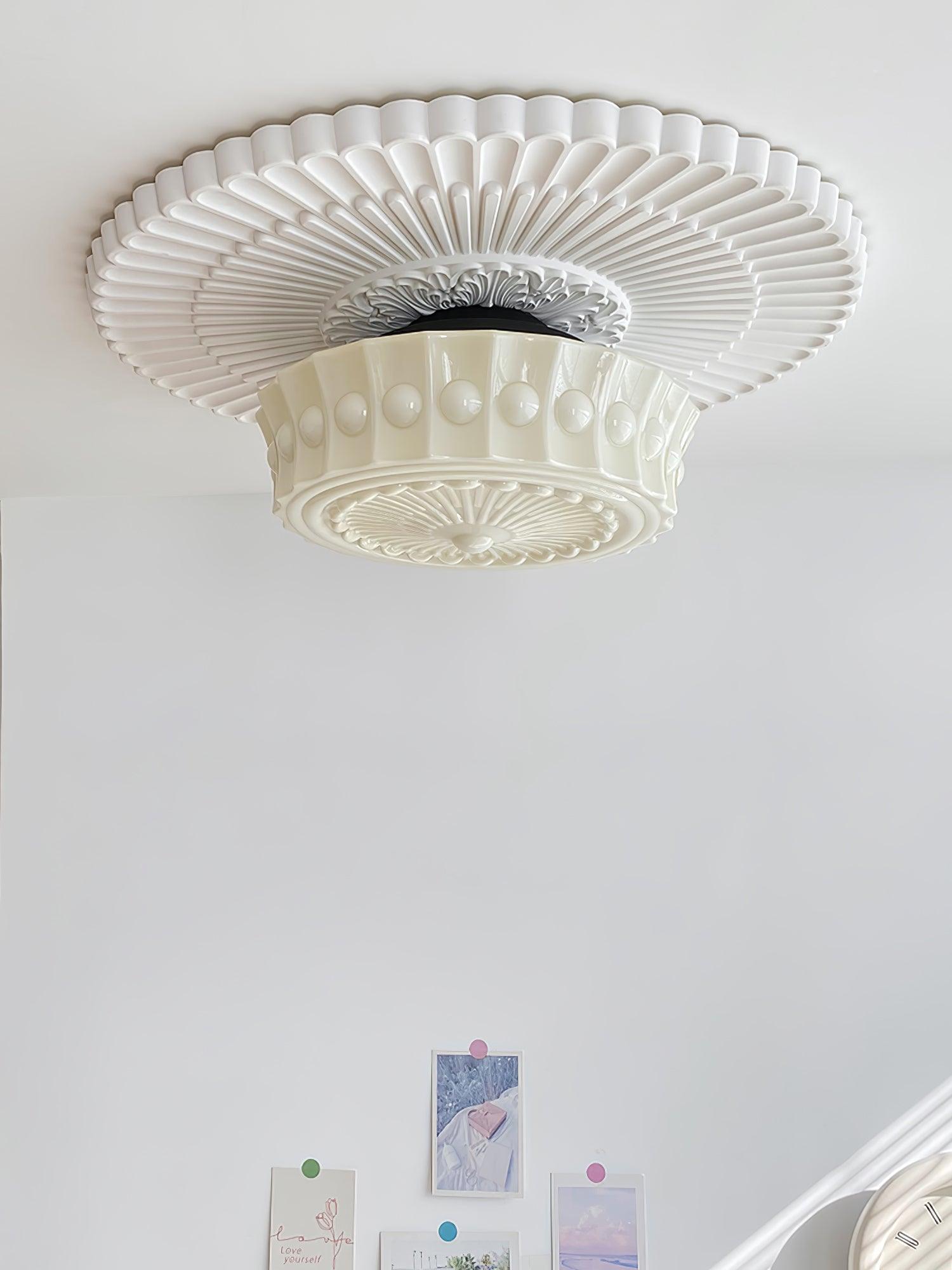 Plafondlamp Metalen Frame Glazen Kap Ø36-45cm Klassiek Industrieel Design voor Woonkamer Eetkamer Hal E26 E27 3-4 Lichtpunten Wandmontage Hardwired Plafondverlichting Modern Chique | Sansoti