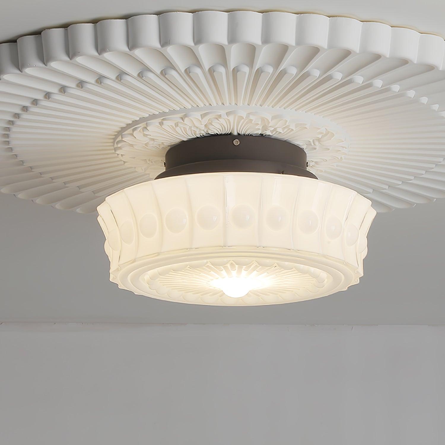 Plafondlamp Metalen Frame Glazen Kap Ø36-45cm Klassiek Industrieel Design voor Woonkamer Eetkamer Hal E26 E27 3-4 Lichtpunten Wandmontage Hardwired Plafondverlichting Modern Chique | Sansoti