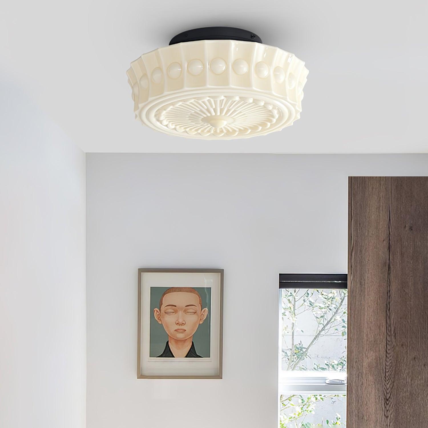 Plafondlamp Metalen Frame Glazen Kap Ø36-45cm Klassiek Industrieel Design voor Woonkamer Eetkamer Hal E26 E27 3-4 Lichtpunten Wandmontage Hardwired Plafondverlichting Modern Chique | Sansoti