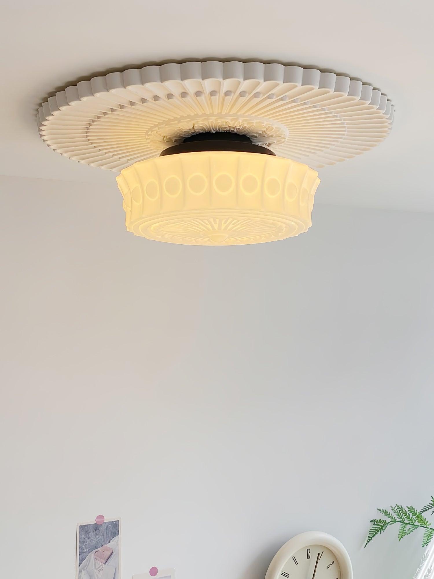 Plafondlamp Metalen Frame Glazen Kap Ø36-45cm Klassiek Industrieel Design voor Woonkamer Eetkamer Hal E26 E27 3-4 Lichtpunten Wandmontage Hardwired Plafondverlichting Modern Chique | Sansoti