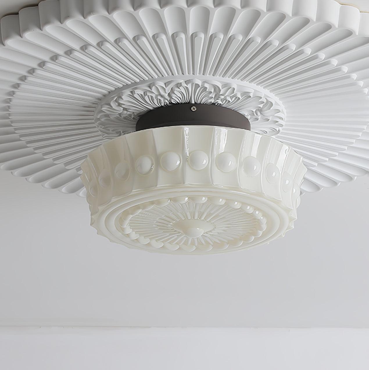 Plafondlamp Metalen Frame Glazen Kap Ø36-45cm Klassiek Industrieel Design voor Woonkamer Eetkamer Hal E26 E27 3-4 Lichtpunten Wandmontage Hardwired Plafondverlichting Modern Chique | Sansoti
