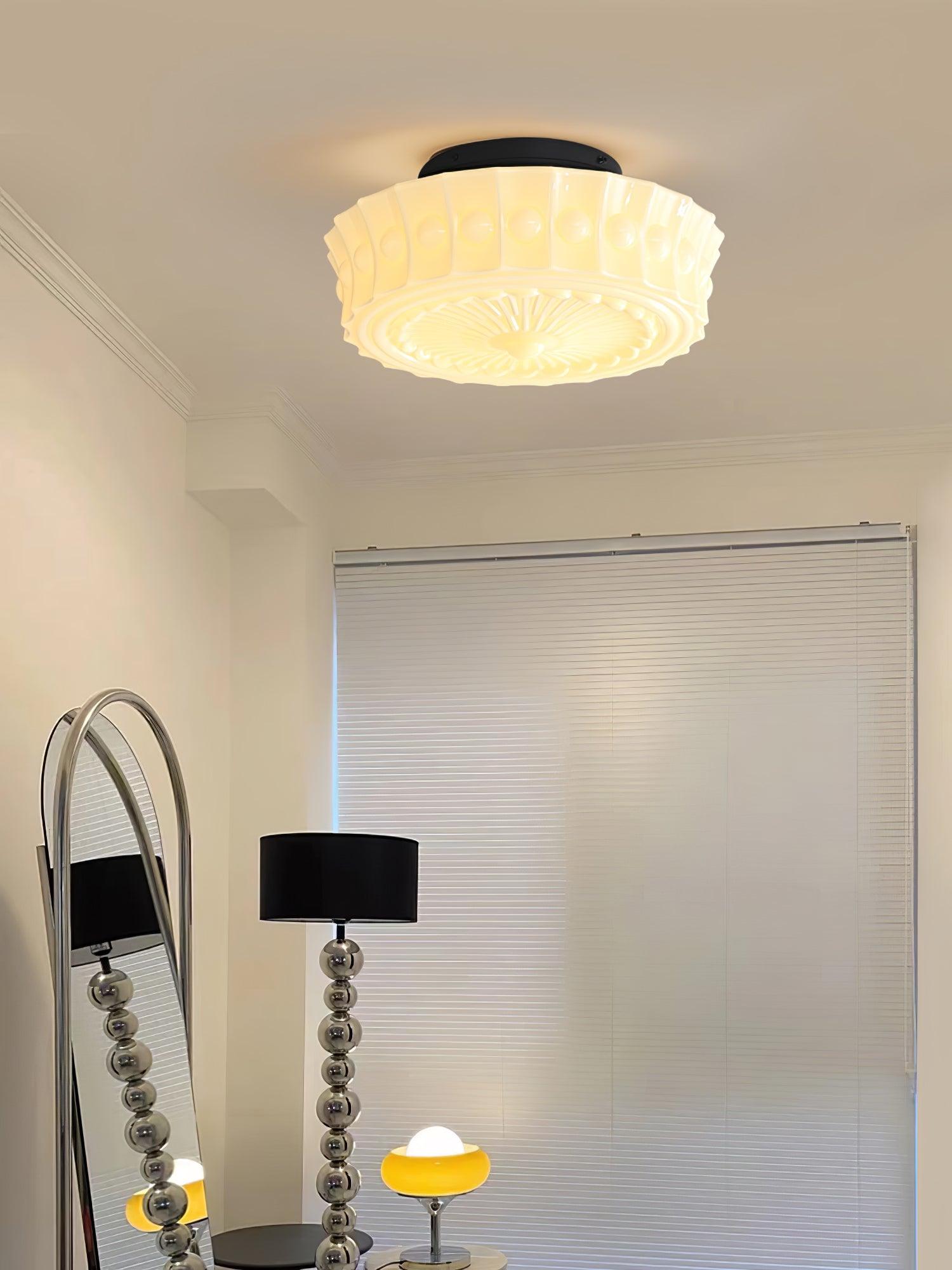 Plafondlamp Metalen Frame Glazen Kap Ø36-45cm Klassiek Industrieel Design voor Woonkamer Eetkamer Hal E26 E27 3-4 Lichtpunten Wandmontage Hardwired Plafondverlichting Modern Chique | Sansoti