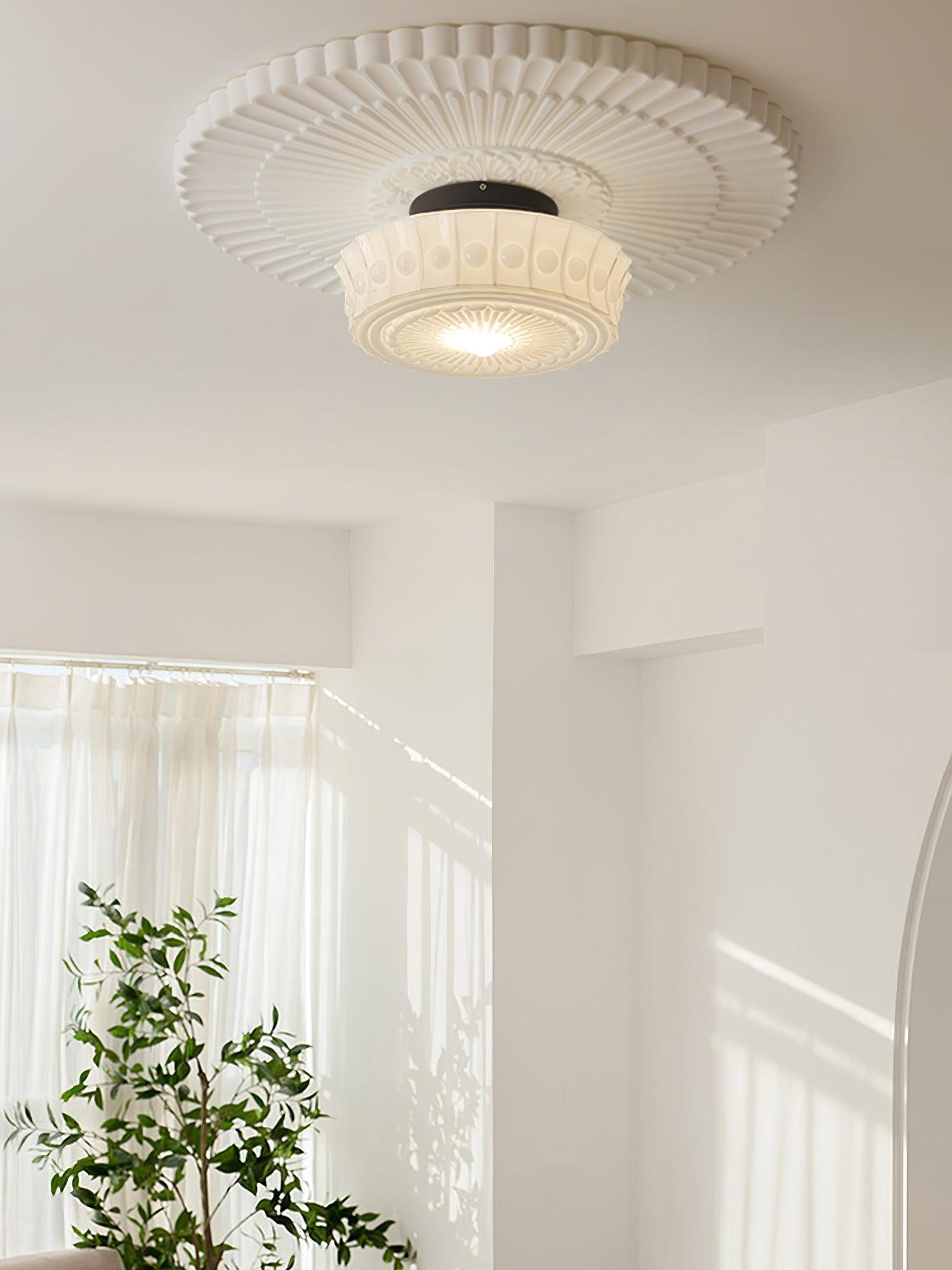 Plafondlamp Metalen Frame Glazen Kap Ø36-45cm Klassiek Industrieel Design voor Woonkamer Eetkamer Hal E26 E27 3-4 Lichtpunten Wandmontage Hardwired Plafondverlichting Modern Chique | Sansoti