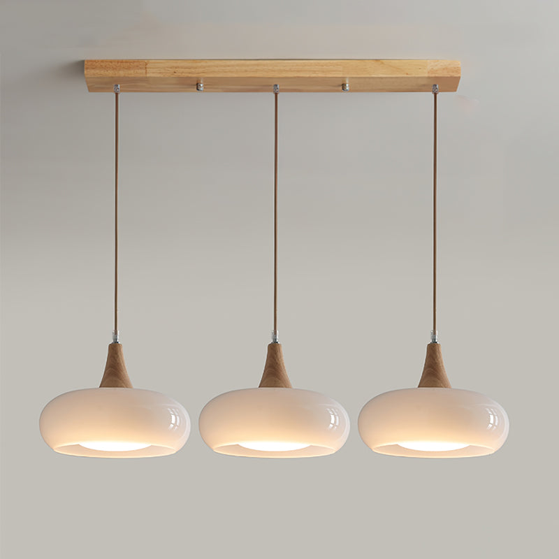 Glazen Hanglamp met Houten Frame – Elegant & Sfeervol – Perfect voor Eetkamer Woonkamer Slaapkamer Kantoor | Sansoti