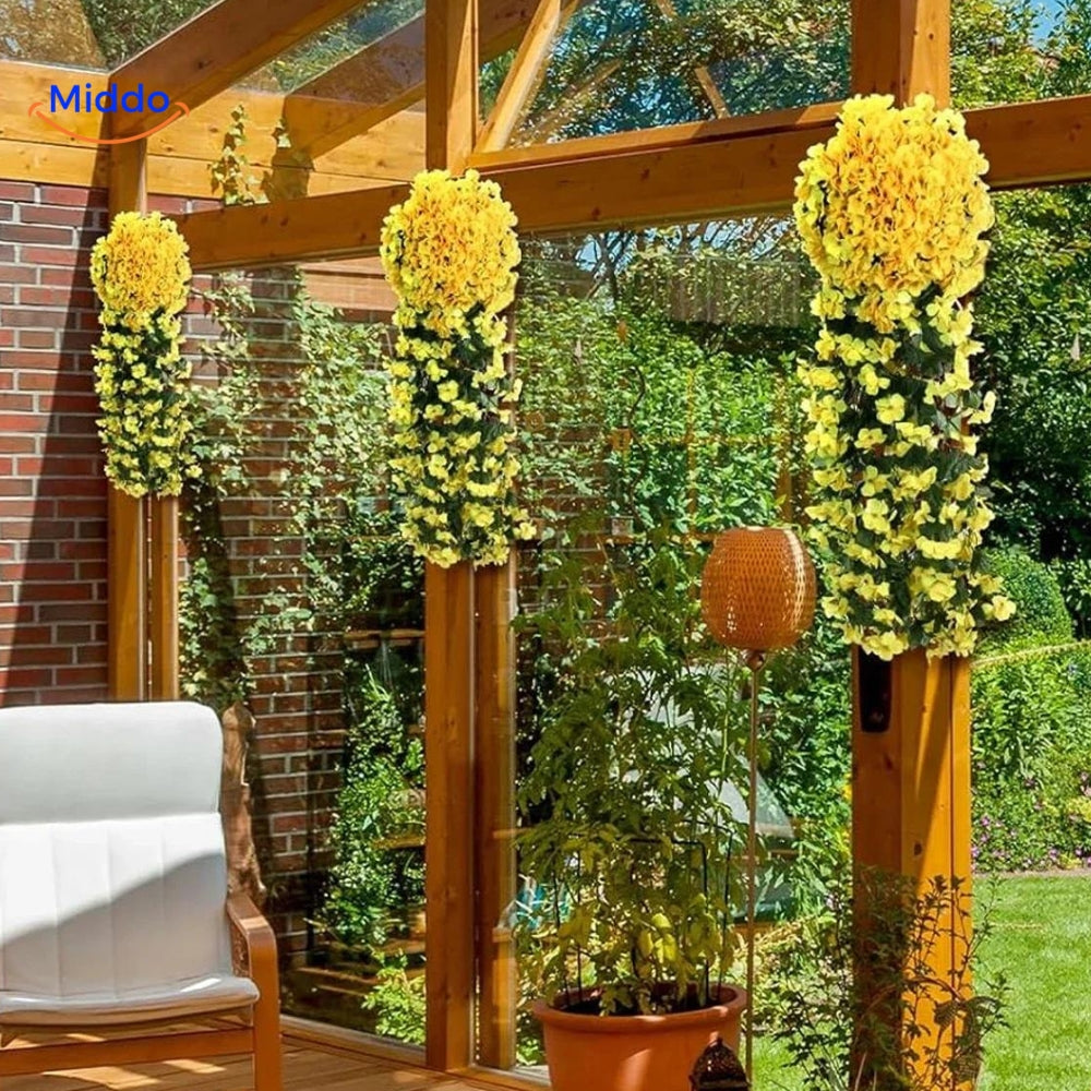 Orchidée artificielle suspendue avec fleurs tombantes pour décoration murale, intérieur et mariages | Restfield